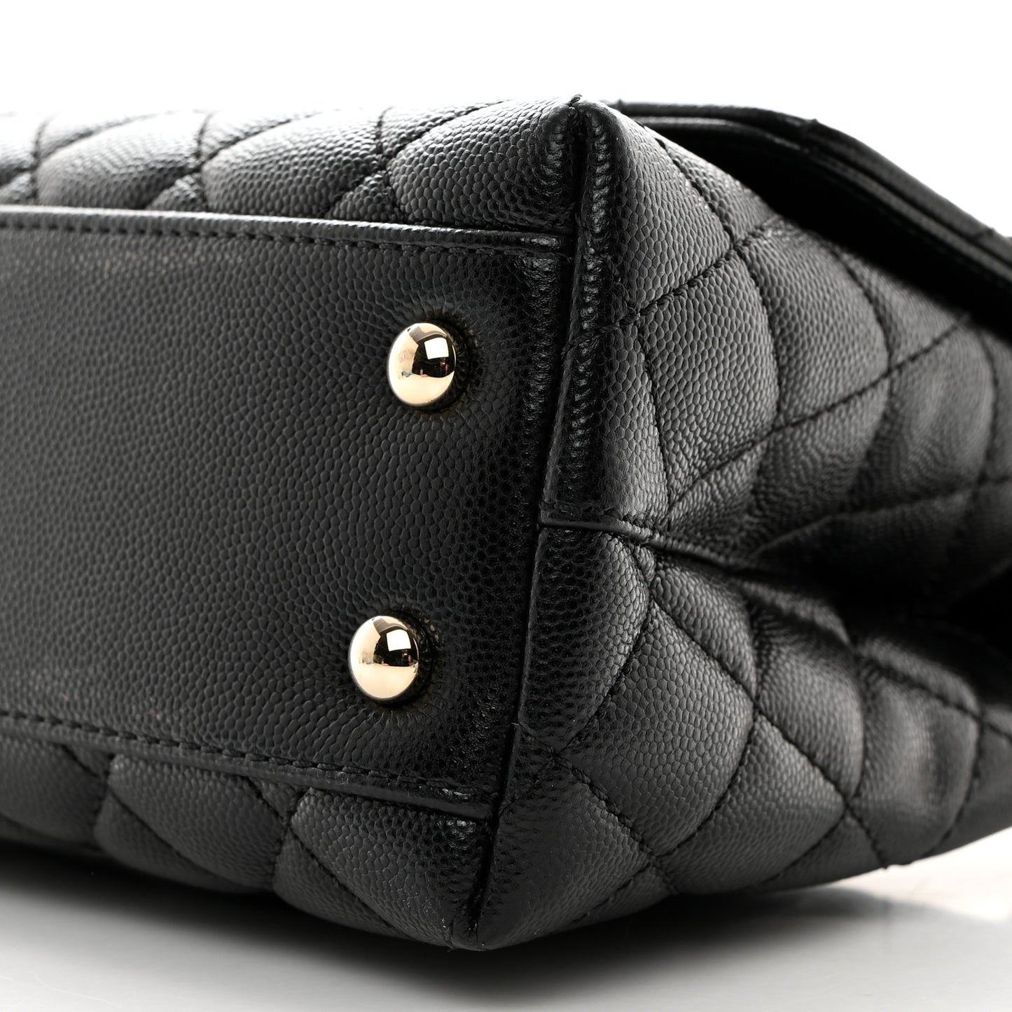 Caviar Quilted Mini Coco Handle Flap Black