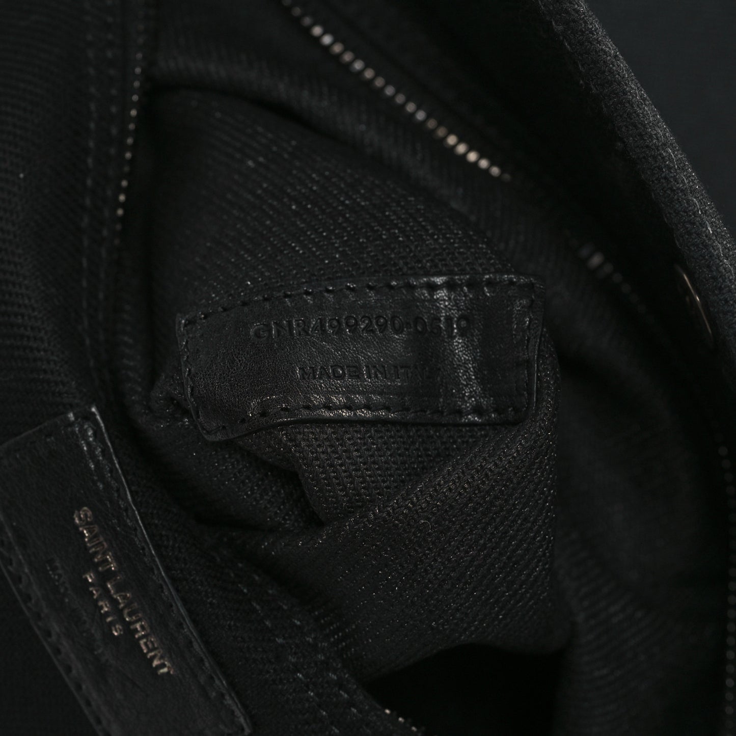 Linen Calfskin Rive Gauche Tote Black