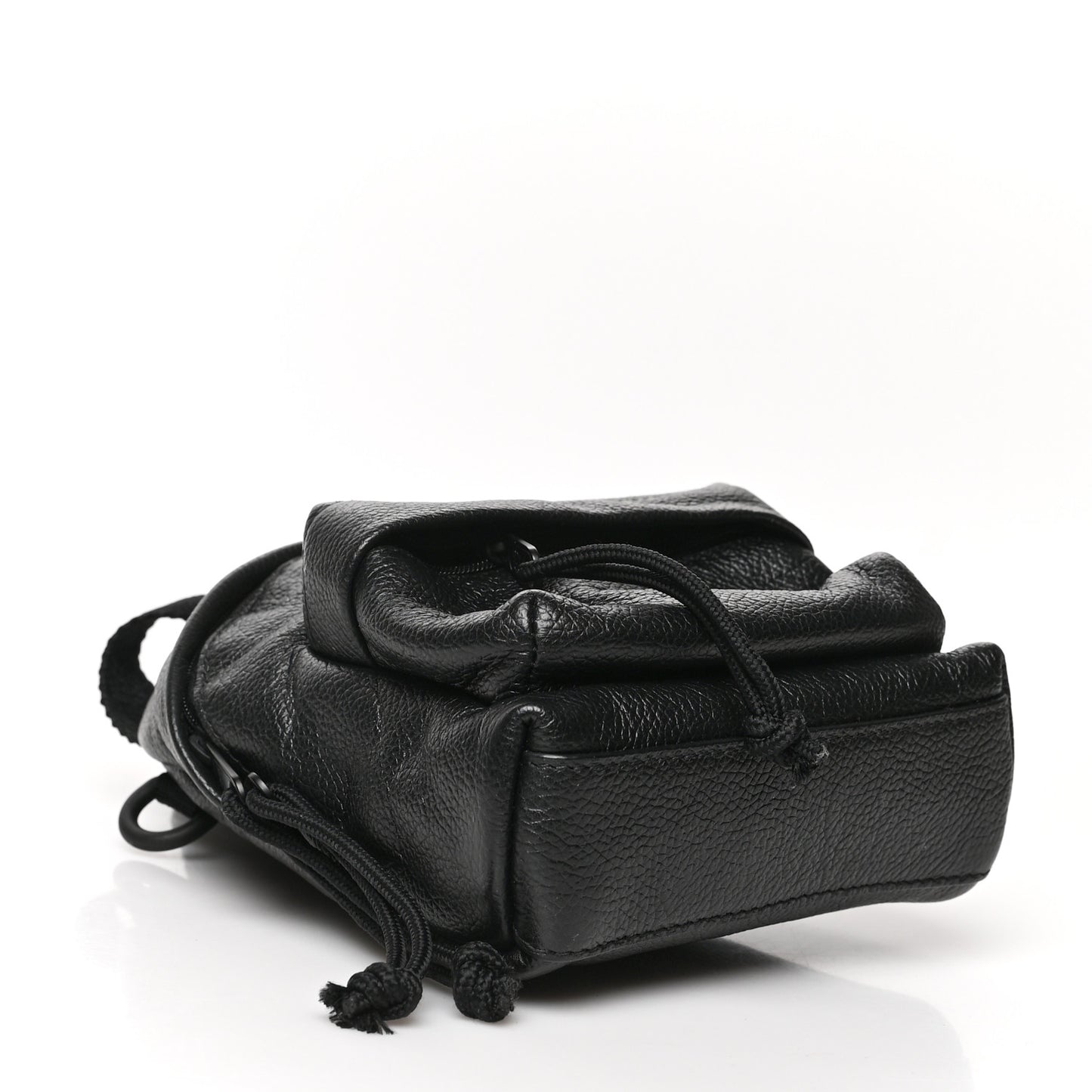 Grained Calfskin Mini Explorer Crossbody Backpack Black