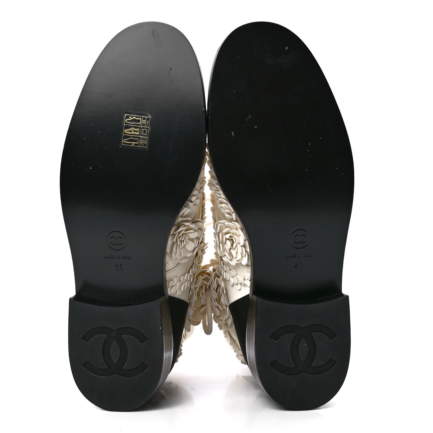 Embroidered Lambskin Grosgrain Lace Up Boots 41 White Black