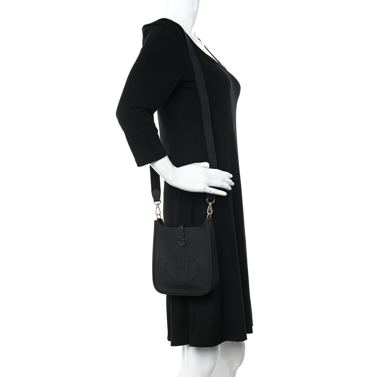 Hermes Taurillon Clemence Evelyne TPM Black 2 of 11