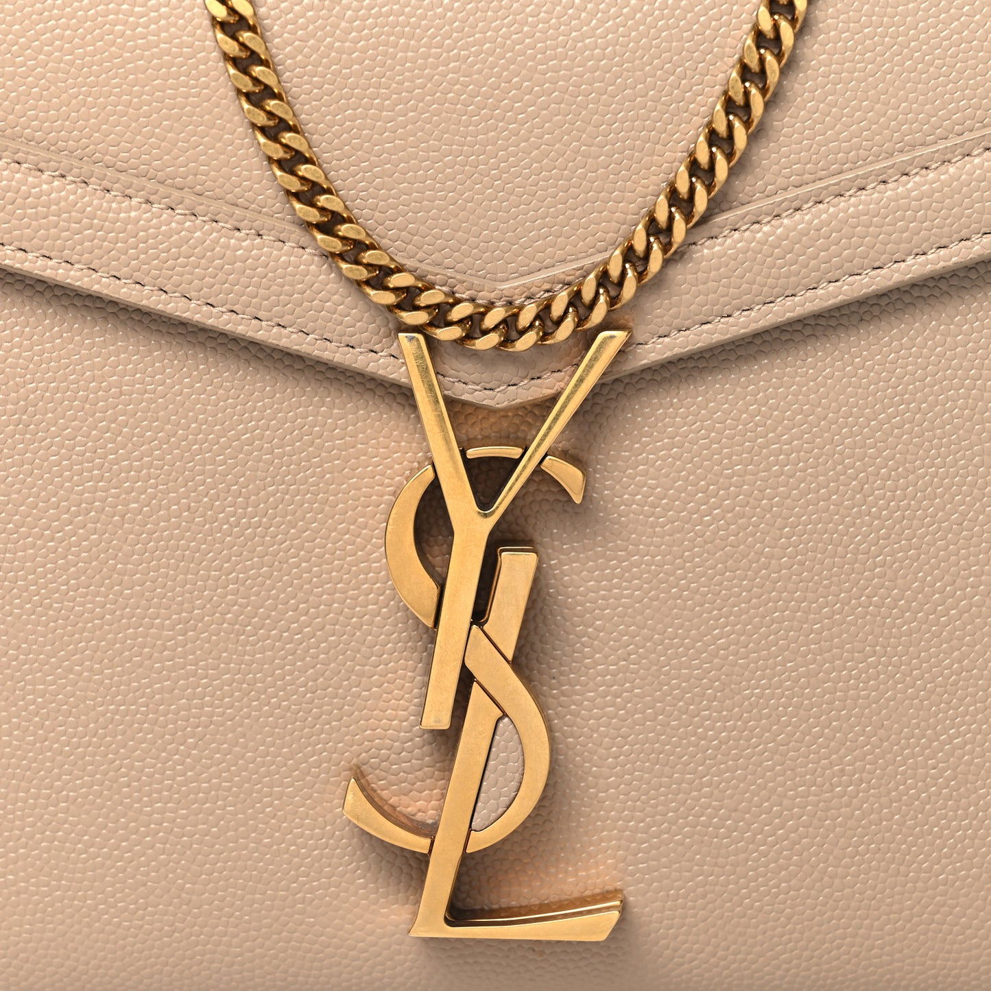 Grain De Poudre Monogram Cassandra Chain Wallet Dark Beige