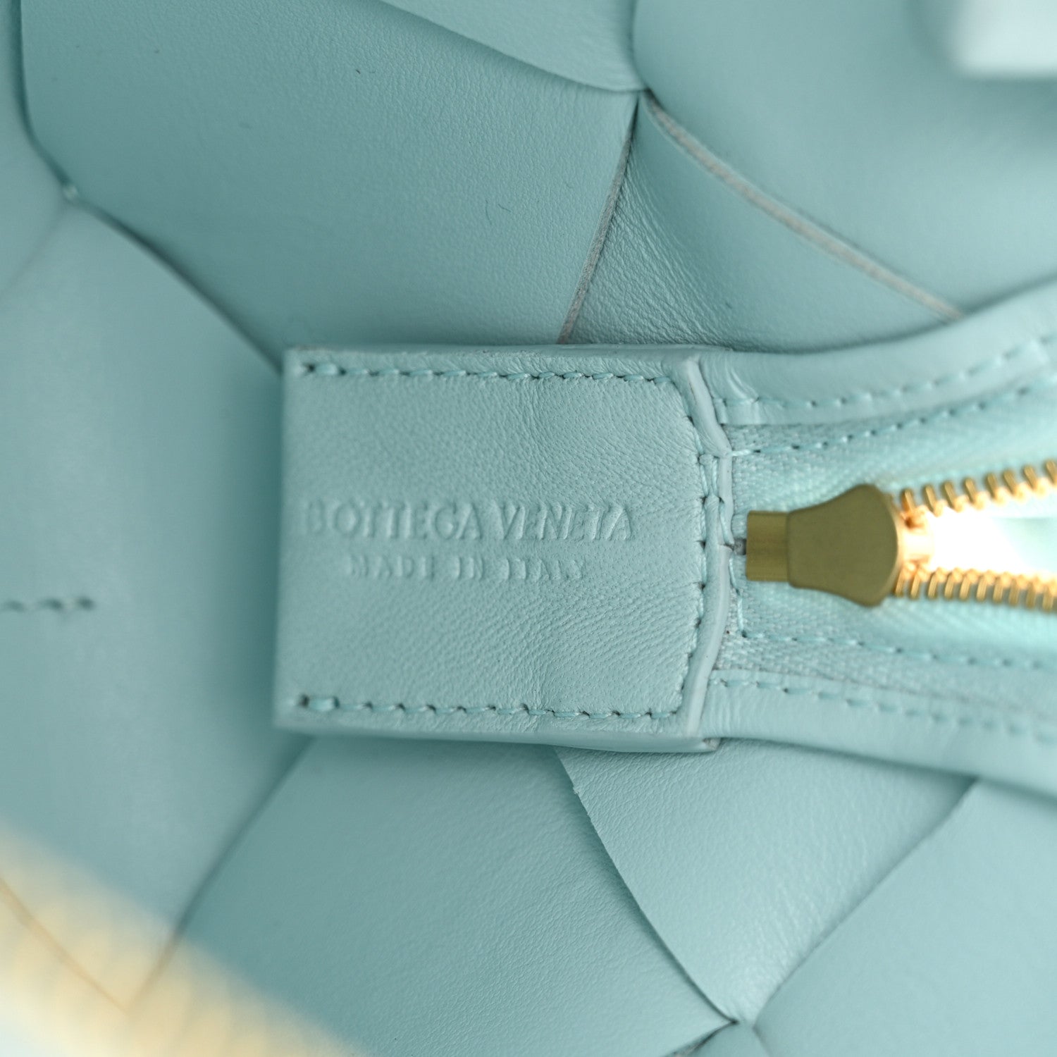 Bottega Veneta Lambskin Maxi Intrecciato Small Cassette Camera Bag Teal Washed 6 of 11