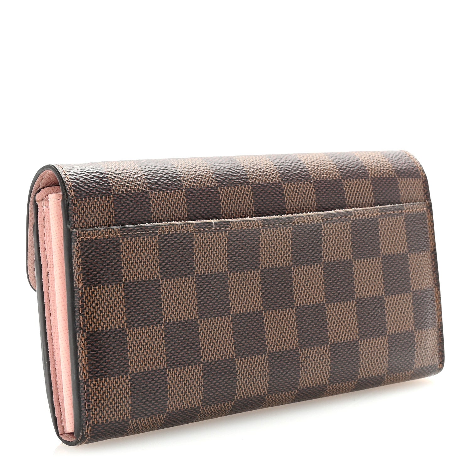 Louis Vuitton Damier Ebene Sarah Wallet NM Rose Ballerine 3 of 7
