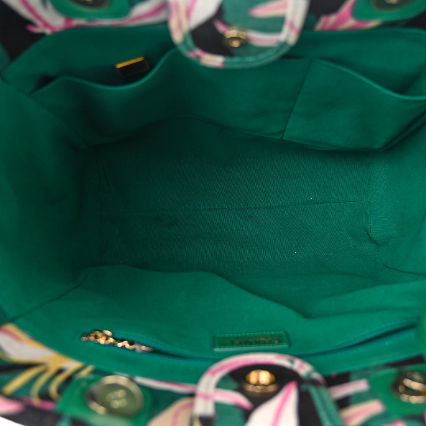 Velvet Calfskin Beaded Small Deauville Tote Pink Green Black