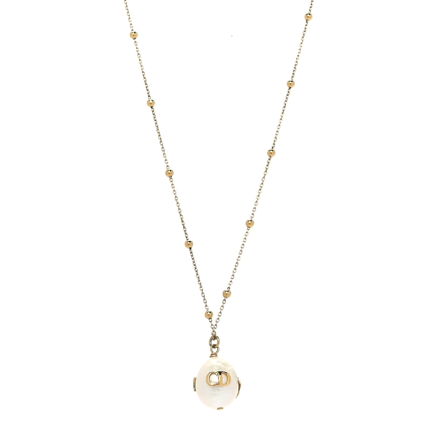 Resin Pearl Necklace Gold