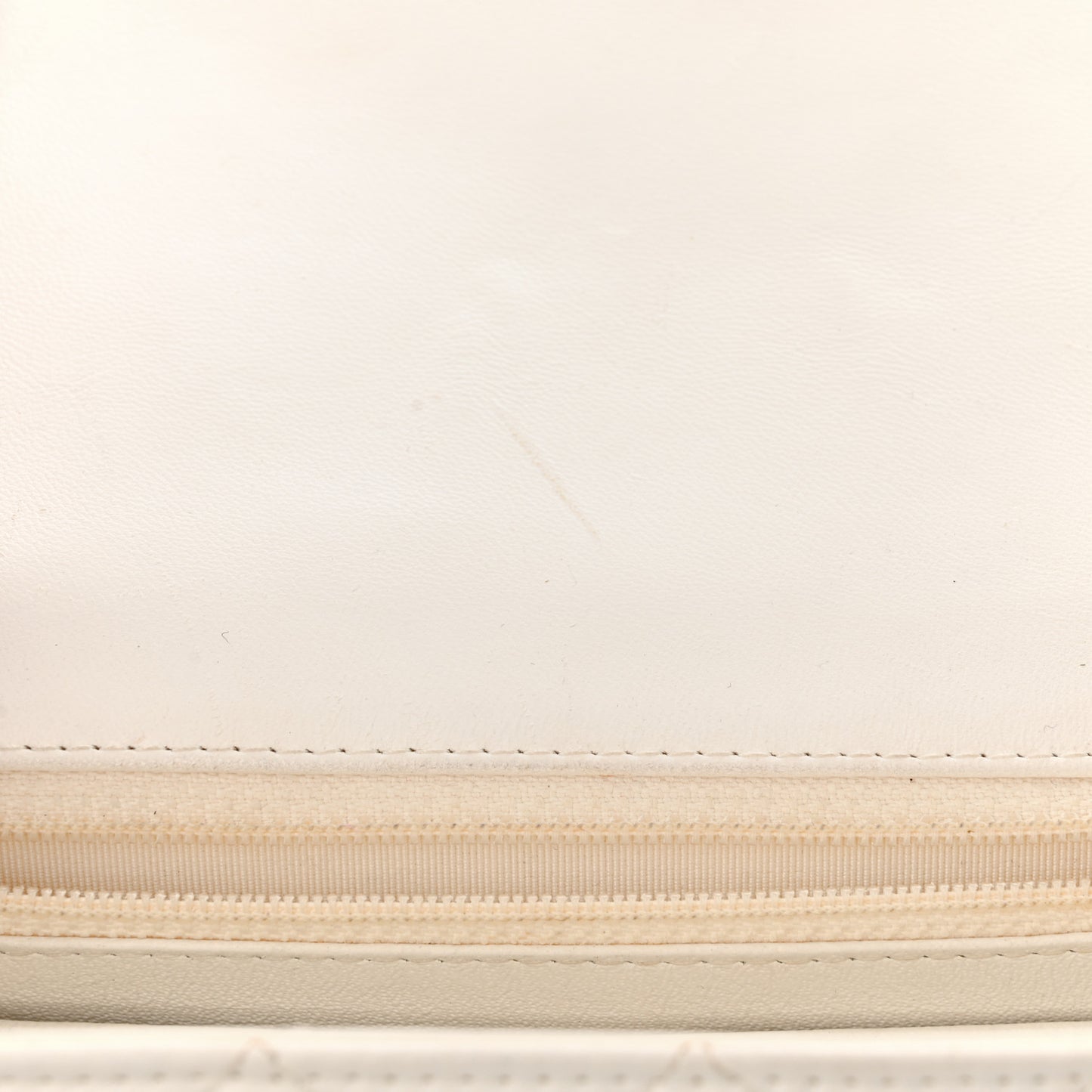 Lambskin Quilted Mini Rectangular Flap White