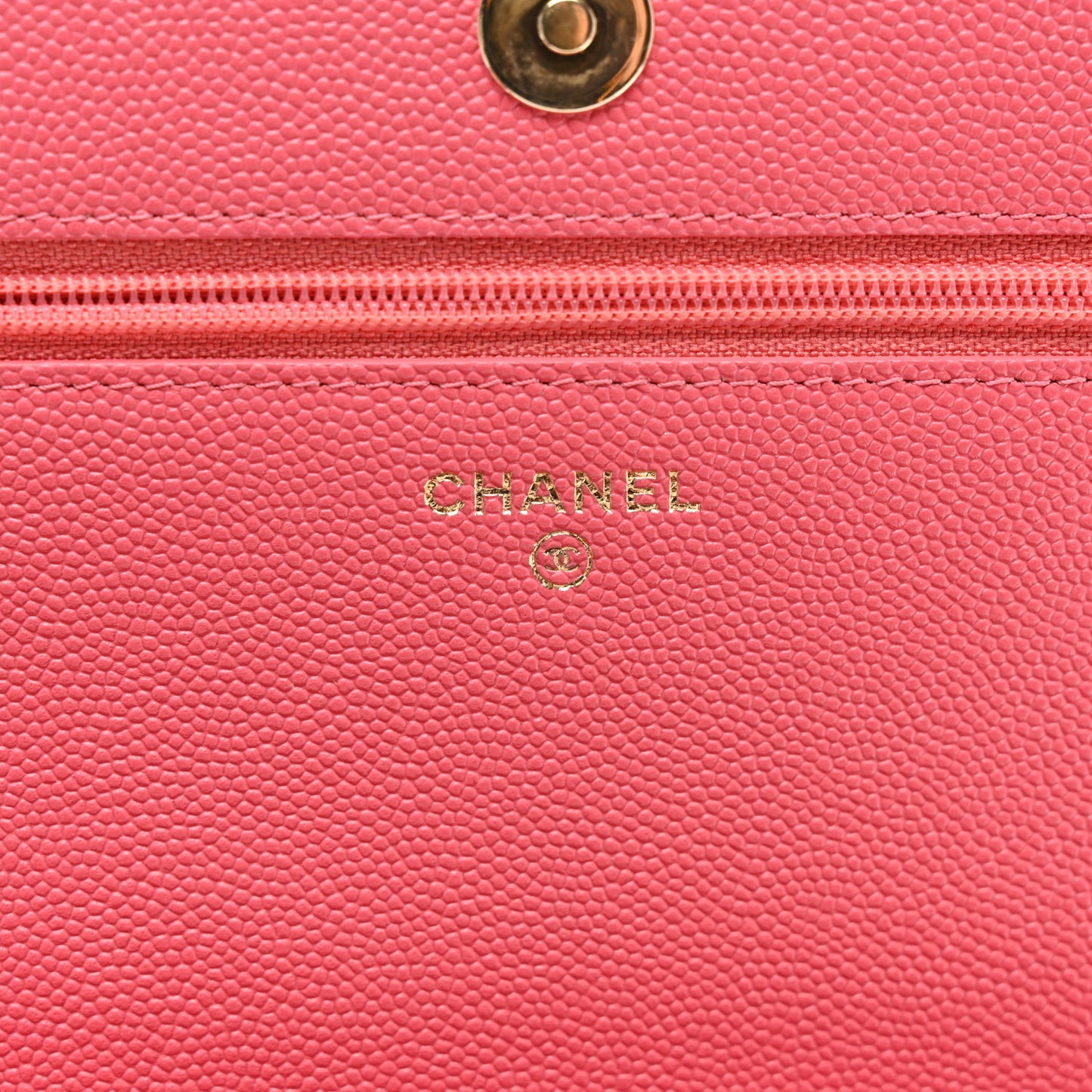 Caviar Quilted Vintage Mademoiselle Wallet On Chain WOC Dark Pink