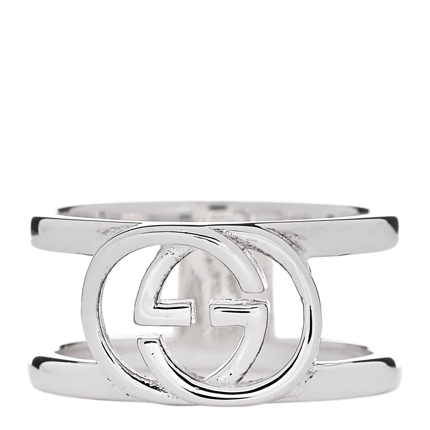 Sterling Silver 9mm Interlocking G Open Band Ring 50 5.5