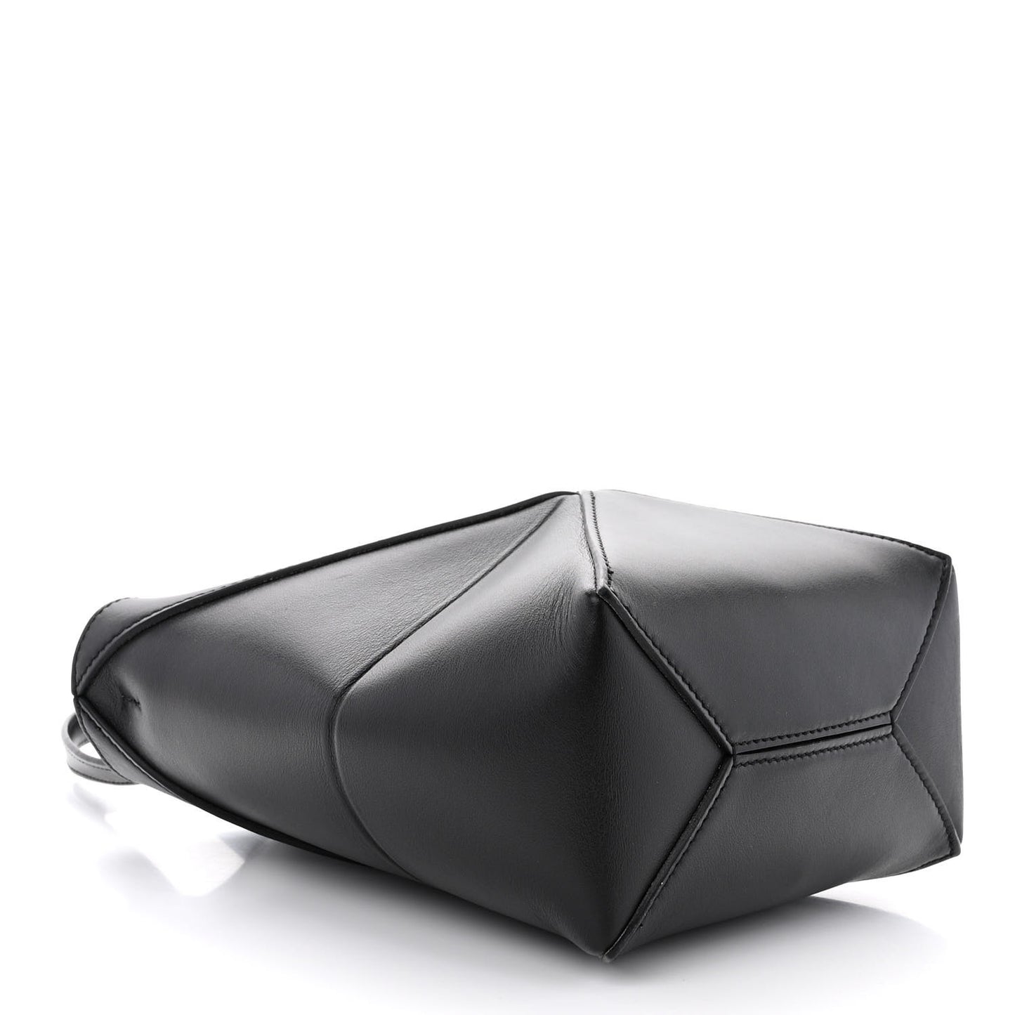 Shiny Calfskin Mini Puzzle Fold Tote Black