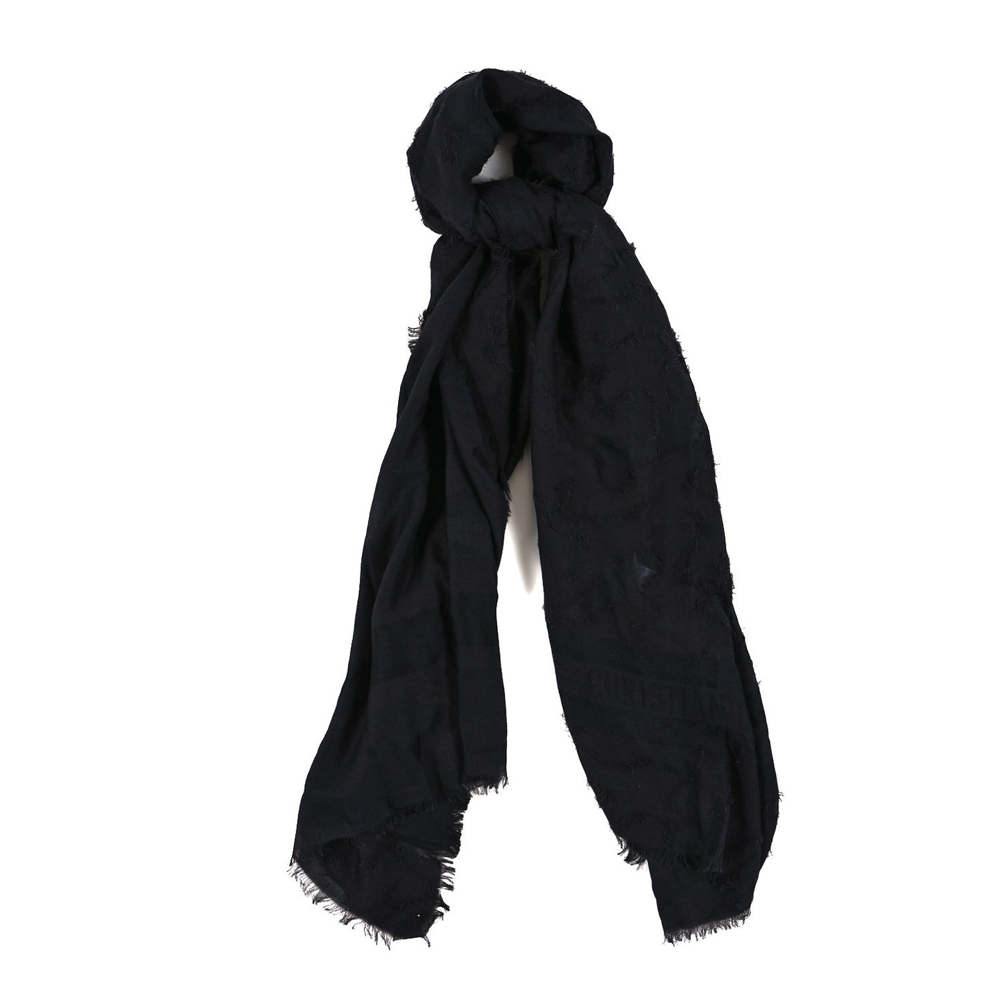Silk Wool Cashmere Dior Camouflage Stole Black