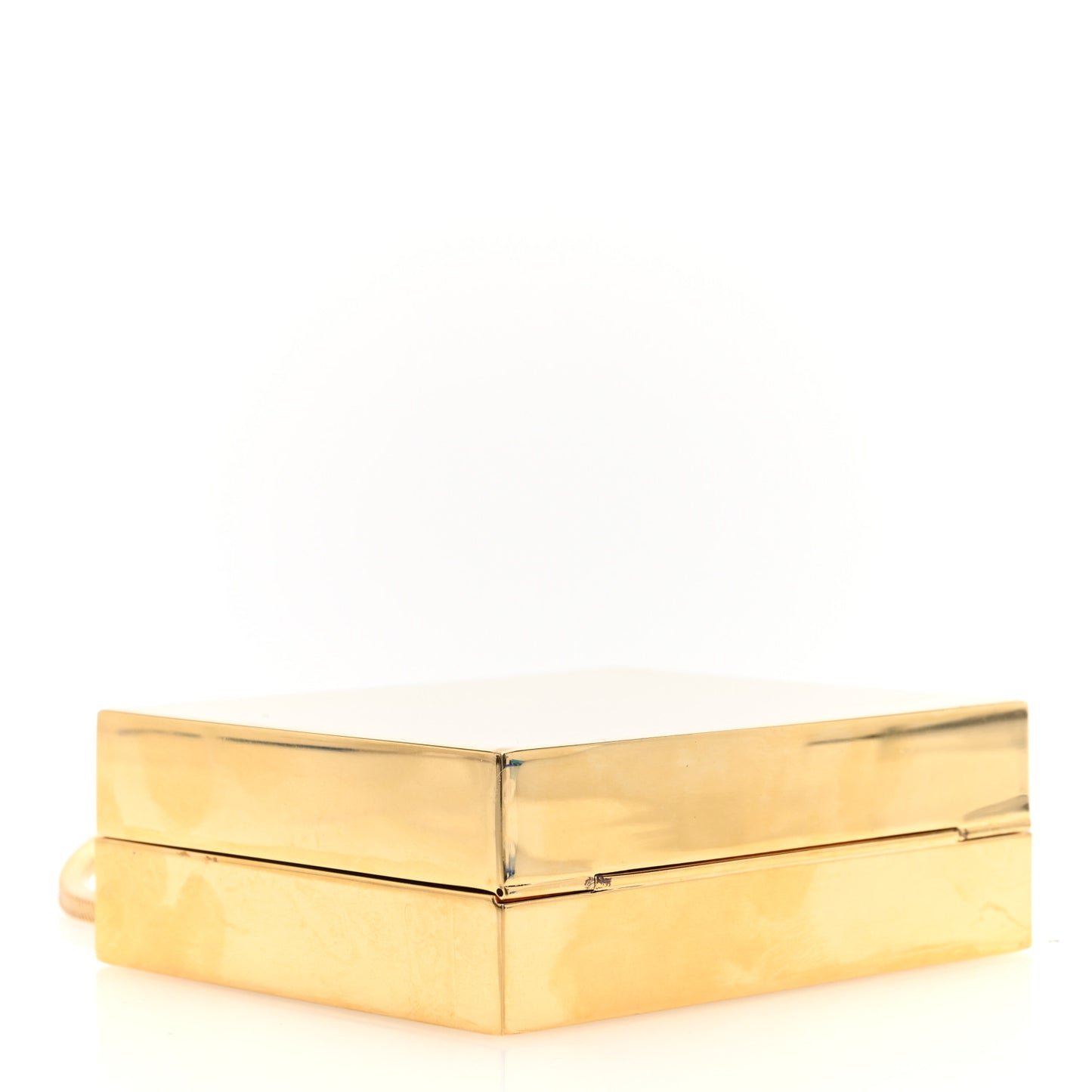 Metal Tuxedo Box Clutch Gold