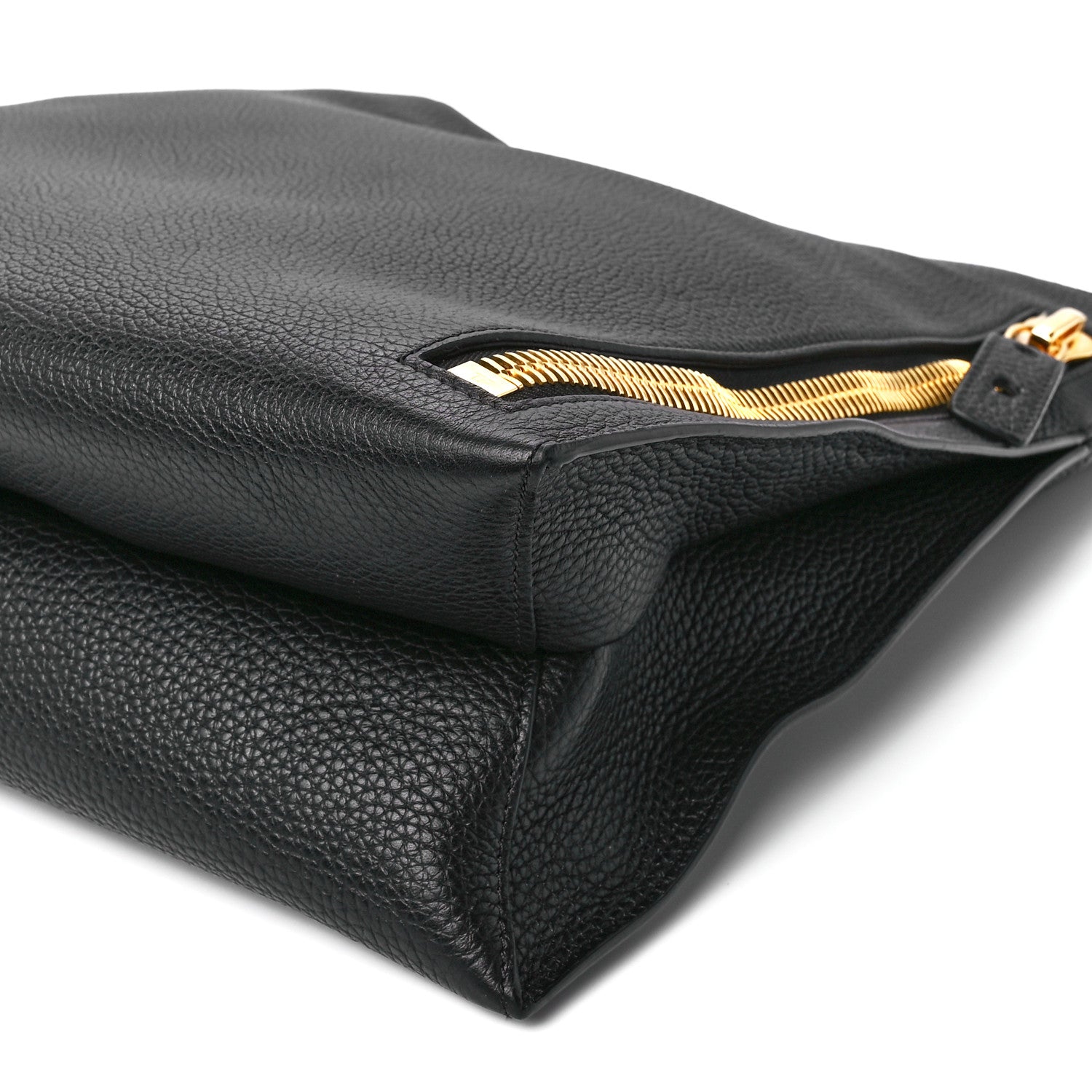 Tom Ford Pebbled Calfskin Small Alix Padlock Zip Hobo Bag Black 13 of 14
