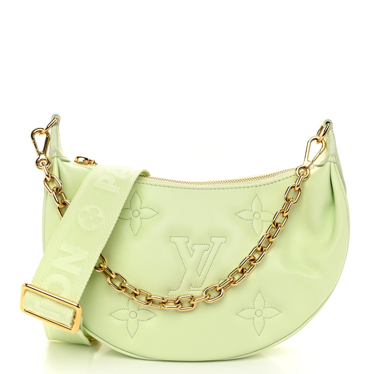 Calfskin Bubblegram Over The Moon Light Green