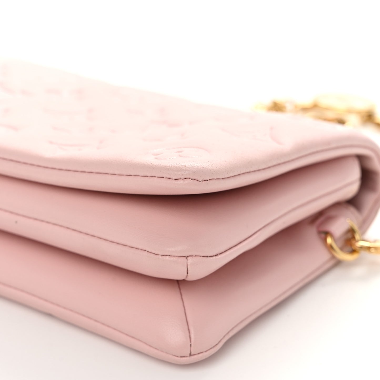 Lambskin Embossed Monogram Pochette Coussin Rose