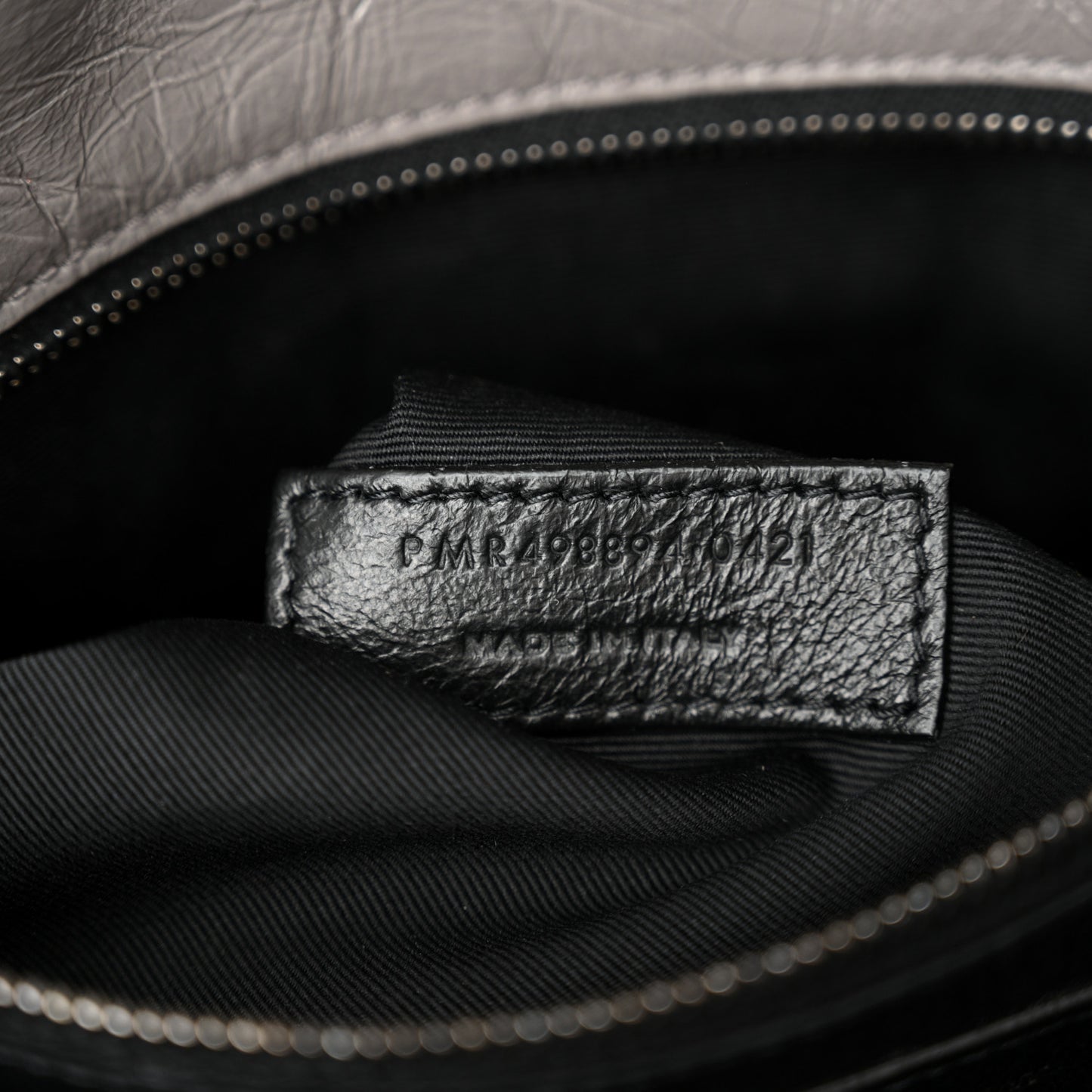 Crinkled Calfskin Matelasse Monogram Medium Niki Chain Satchel Fog
