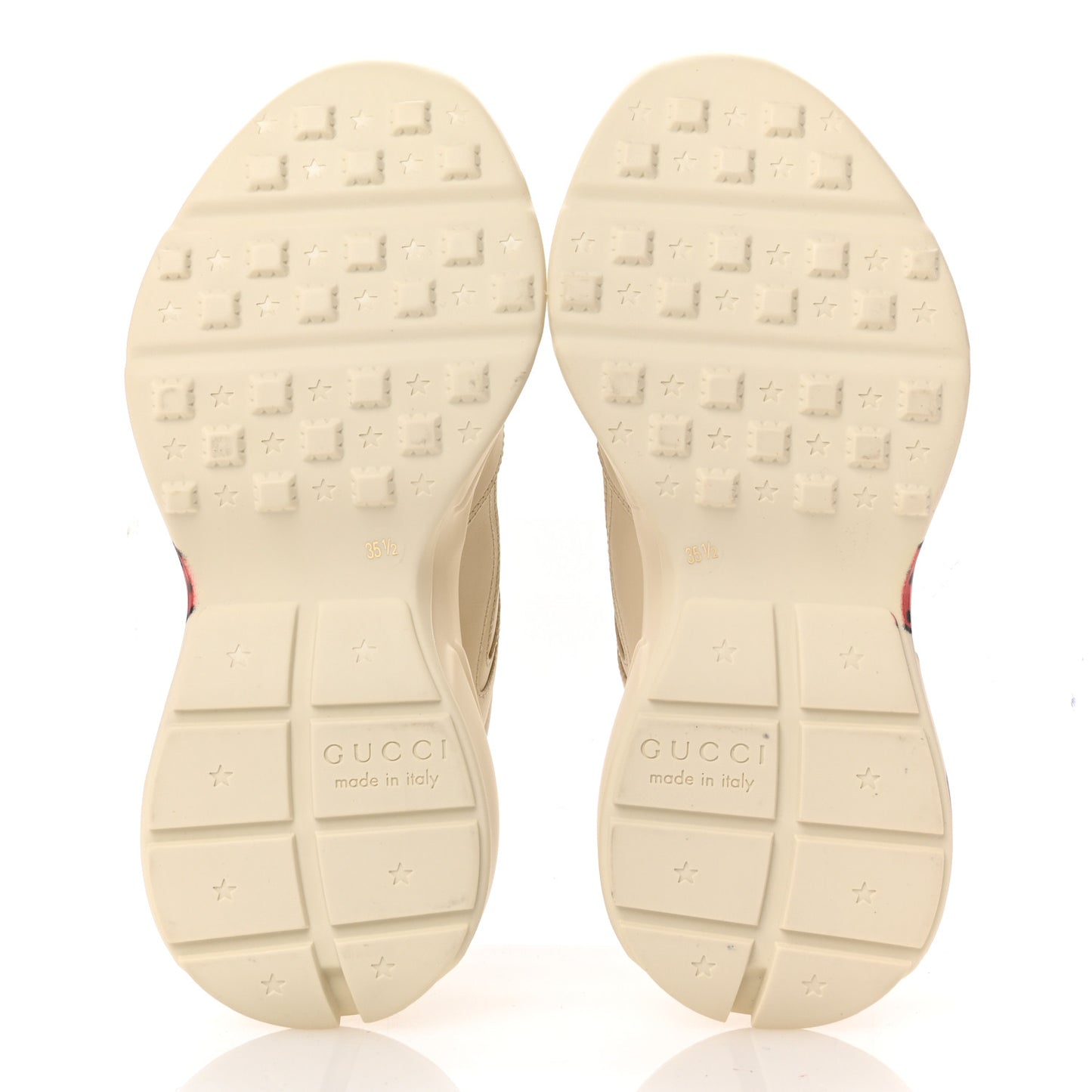 Apollo Calfskin Strawberry Womens Rhyton Sneakers 35.5 Ivory