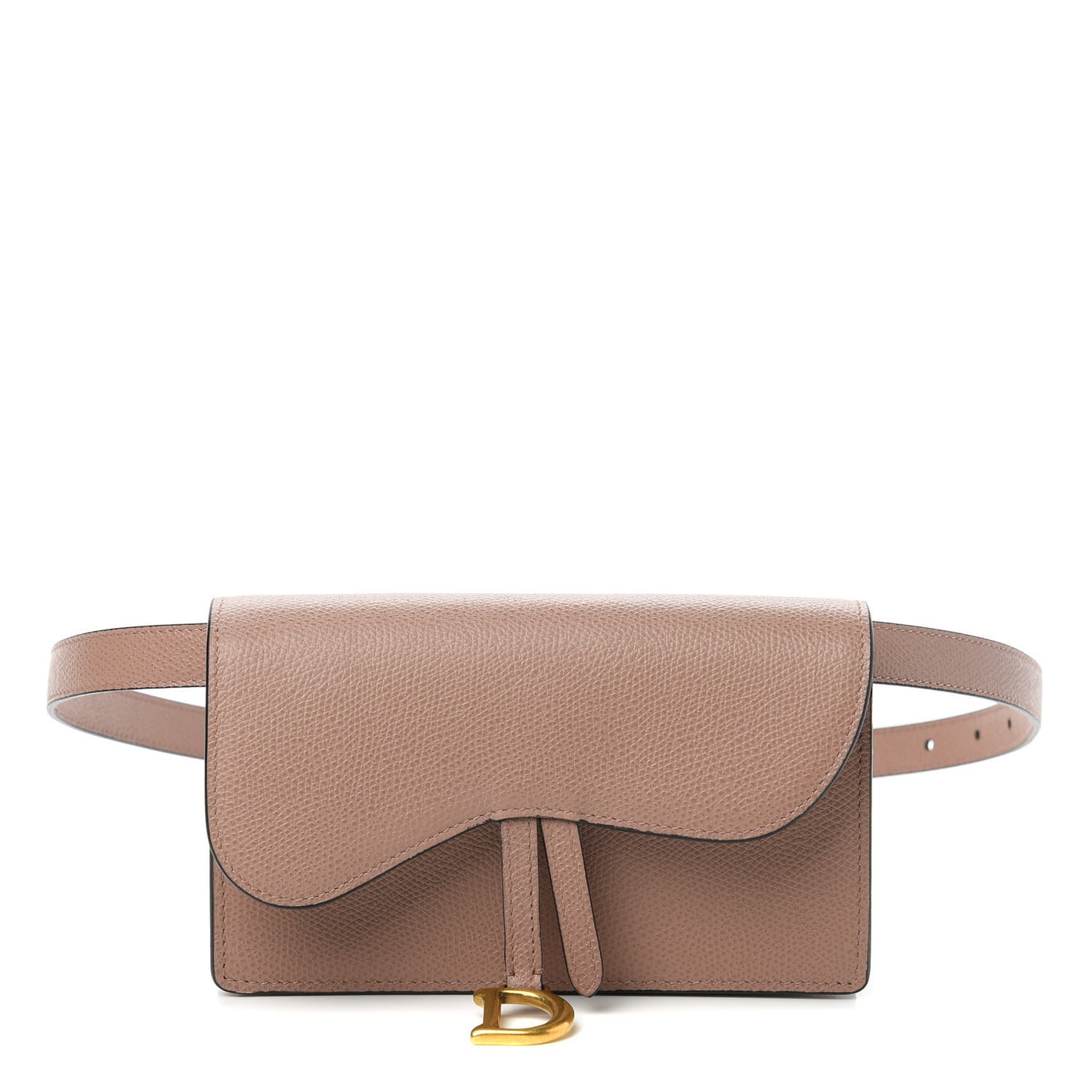 Grained Calfskin Saddle Clutch Fard