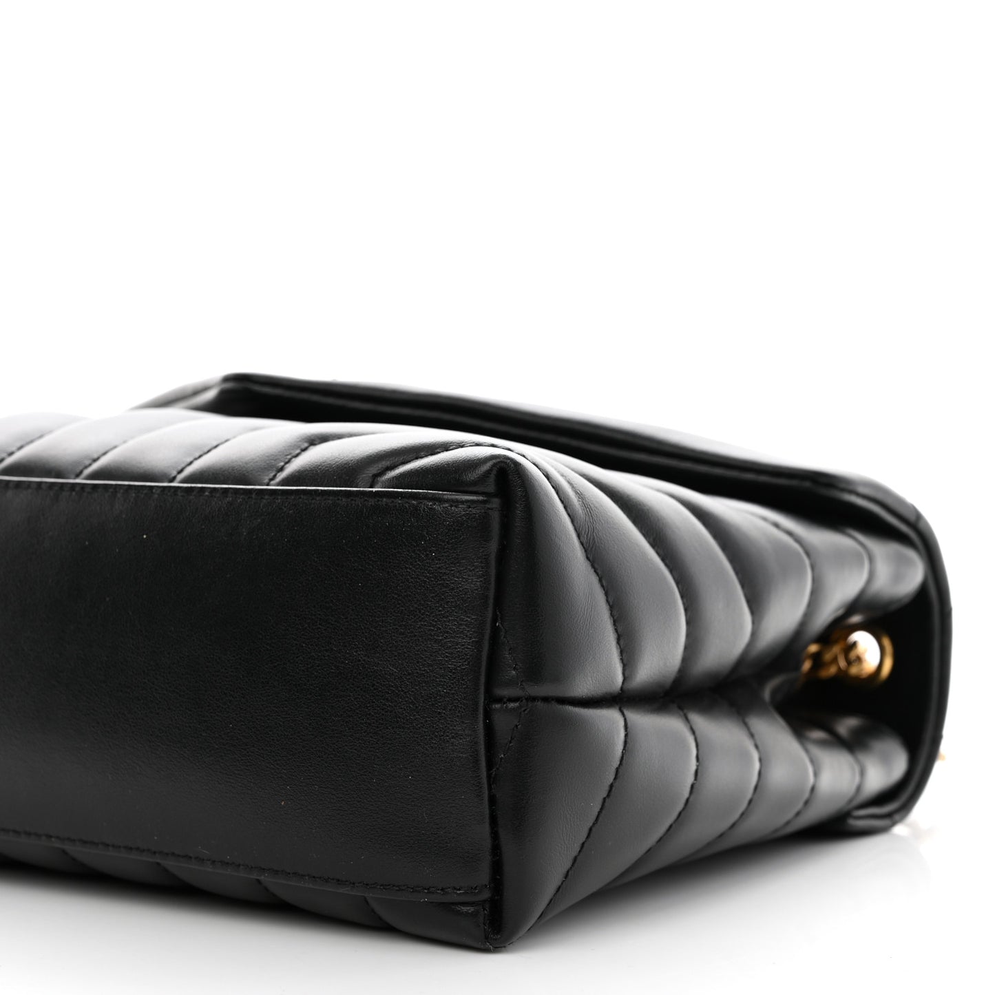 Calfskin Y Quilted Monogram Small Loulou Chain Satchel Black