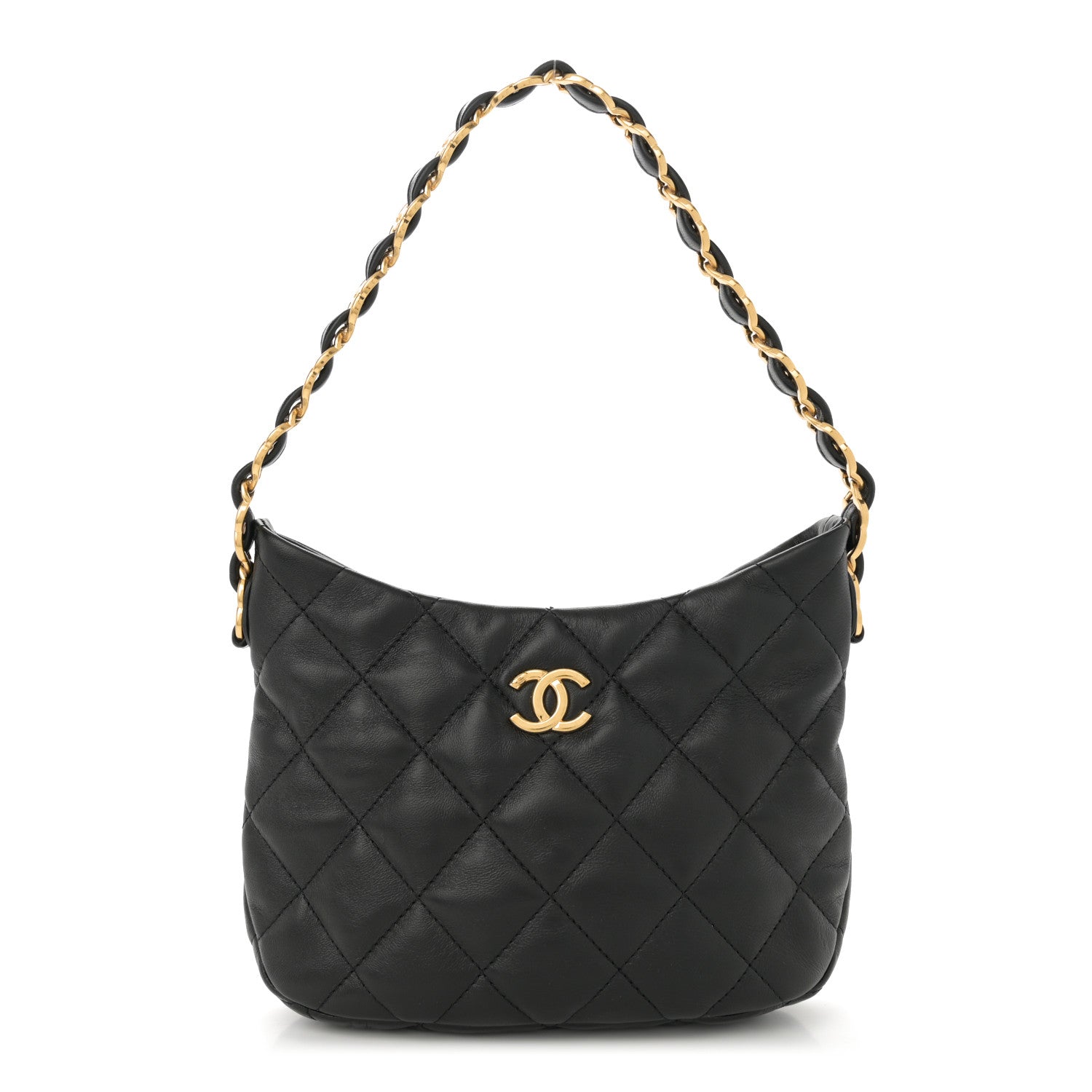 Chanel Lambskin Quilted CC Links Hobo Black 1 of 10