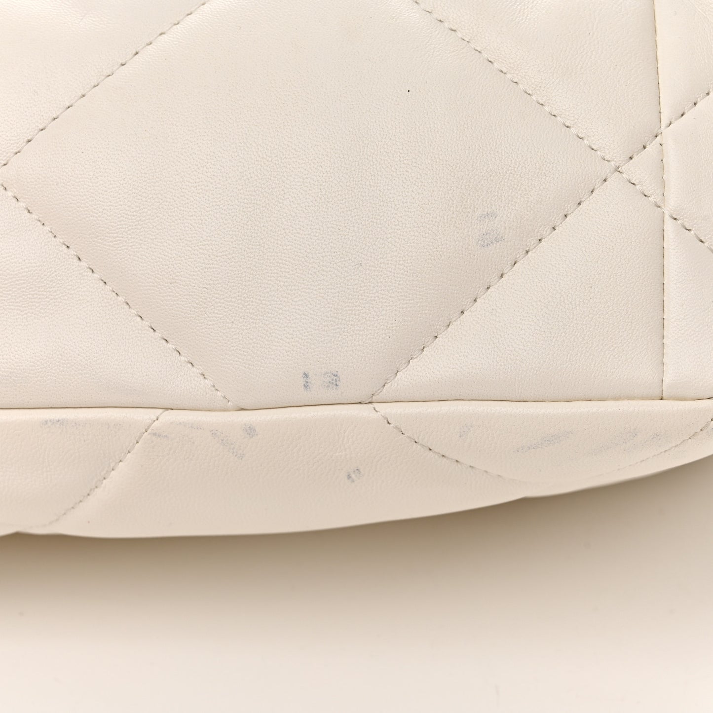 Goatskin Quilted Large Chanel 19 Flap White