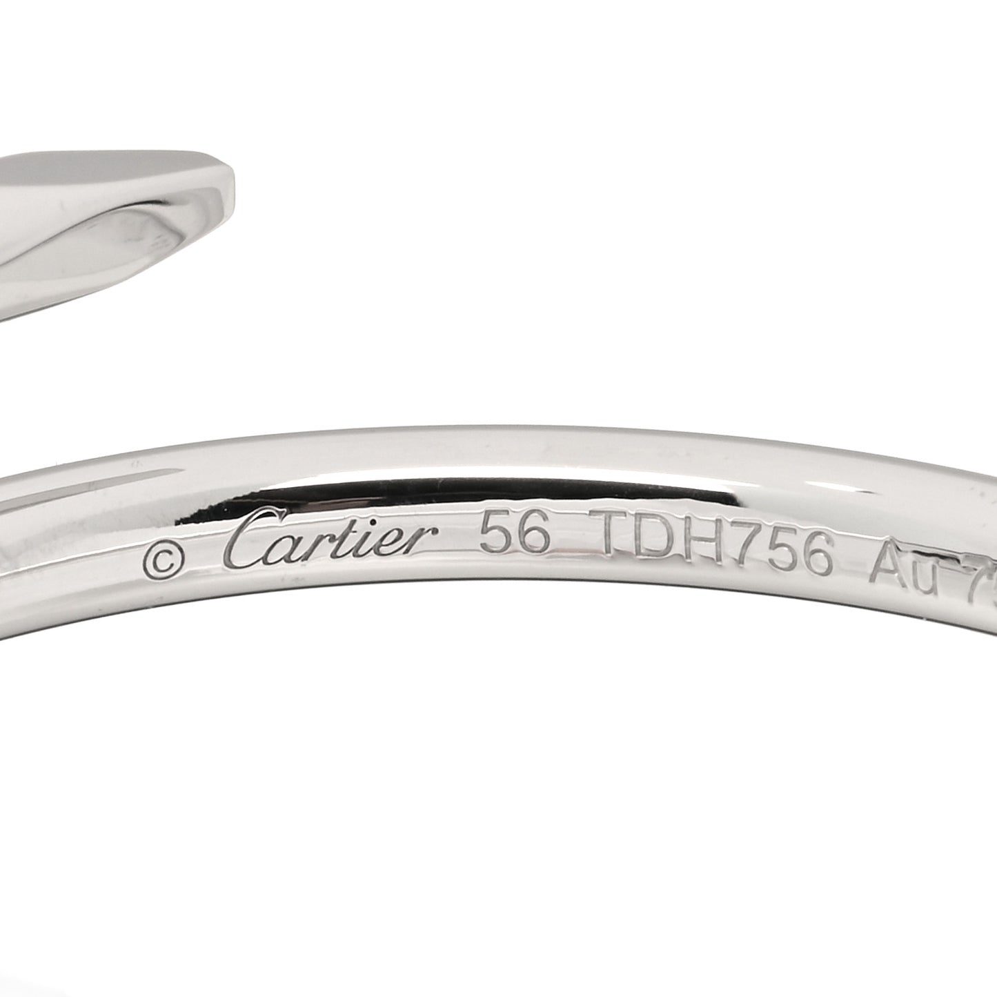 18K White Gold Small Juste Un Clou Ring 56 7.5