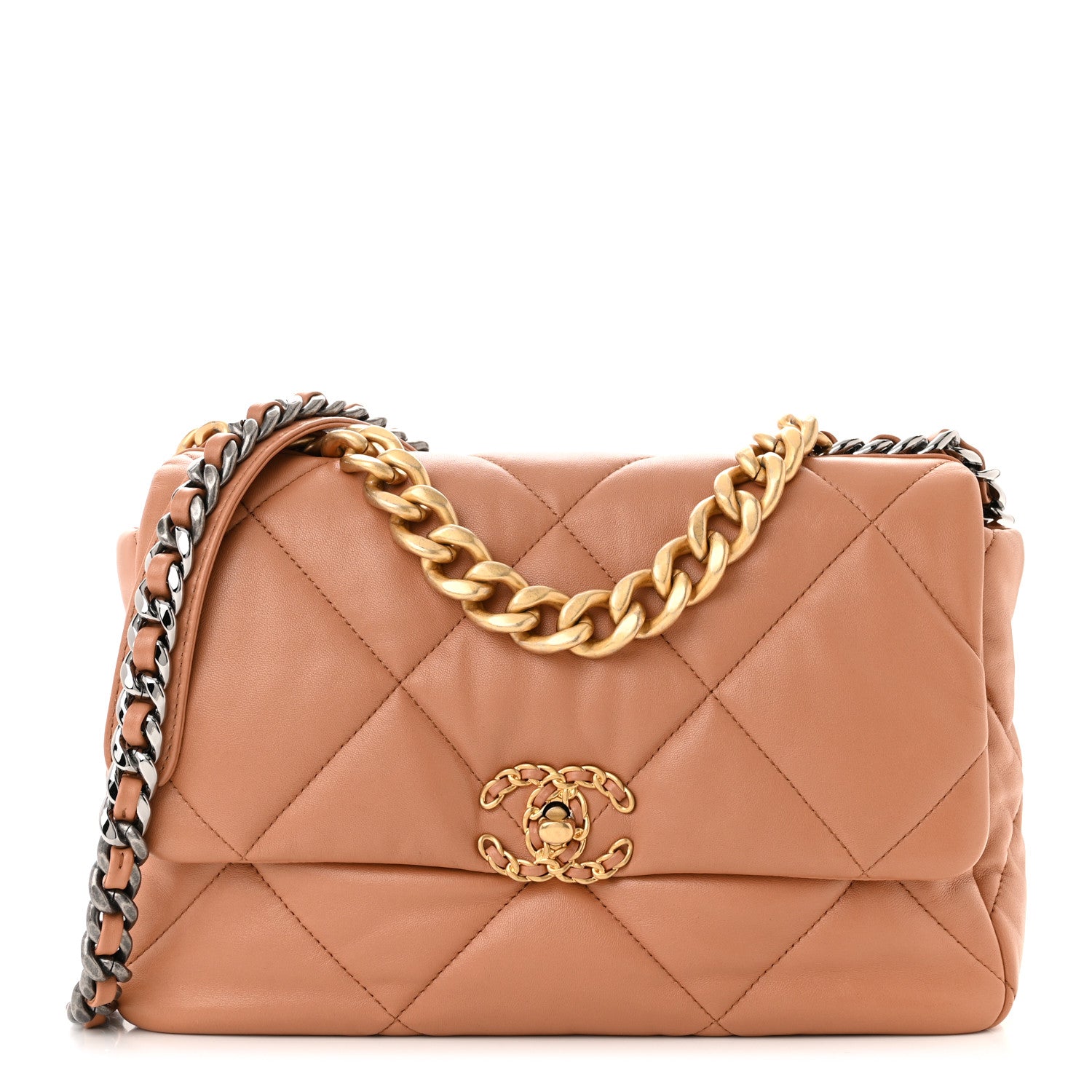 Chanel Lambskin Quilted Large Chanel 19 Flap Brown 1 of 11