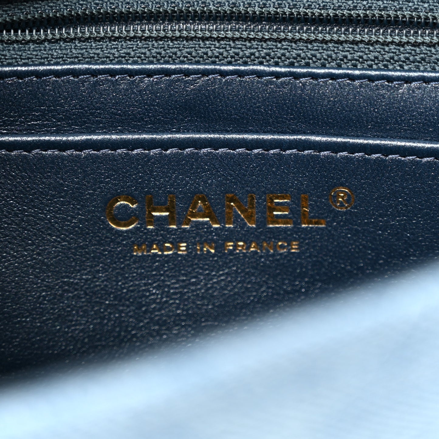 Washed Denim Quilted Mini Rectangular Flap Blue