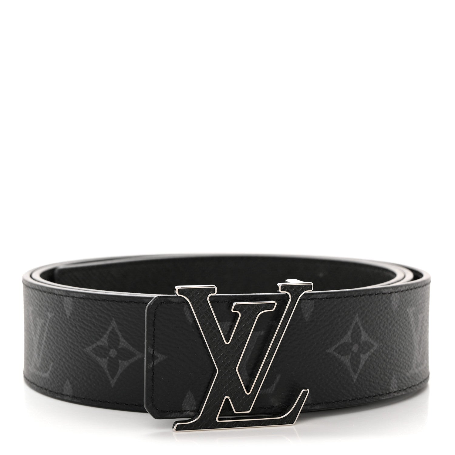 Louis Vuitton Monogram Eclipse Taigarama 40mm LV Initiales Reversible Belt 110 44 Black 1 of 7