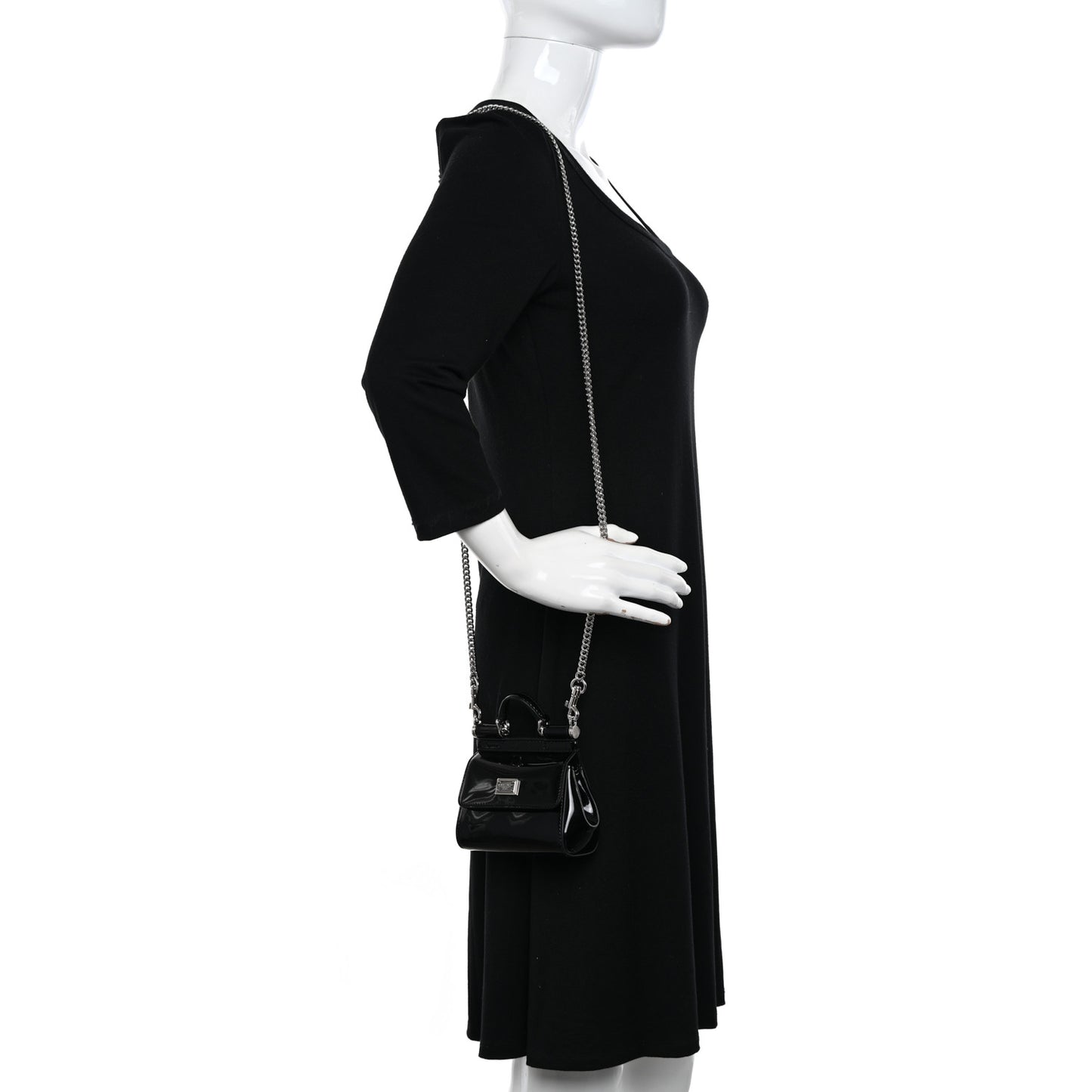 Vitello Lucido Micro Miss Sicily Satchel Black