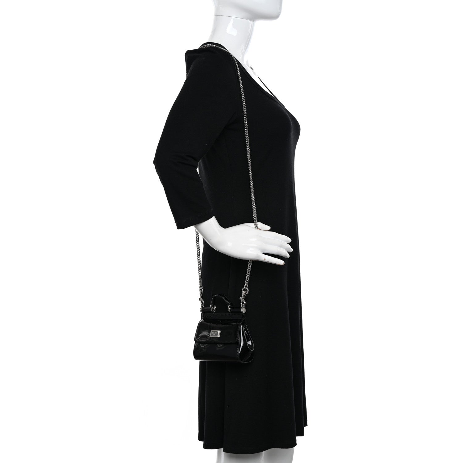 Dolce & Gabbana Vitello Lucido Micro Miss Sicily Satchel Black 2 of 9