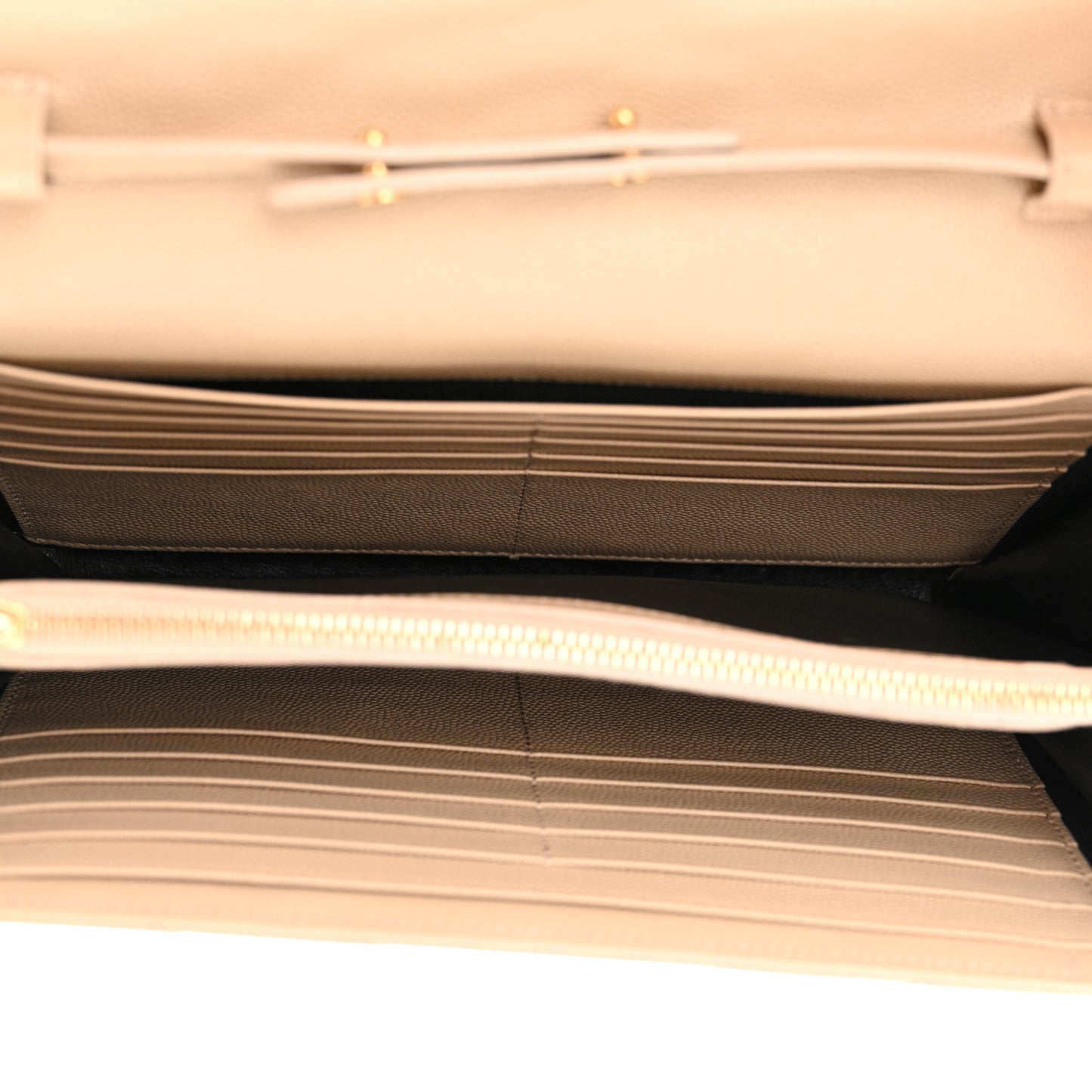 Grain De Poudre Matelasse Chevron Monogram Envelope Chain Wallet Nude Powder