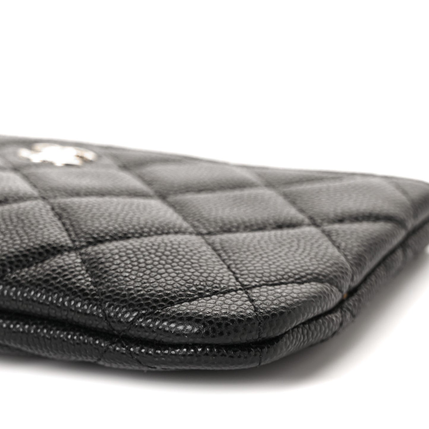 Caviar Quilted Small Cosmetic Case Black