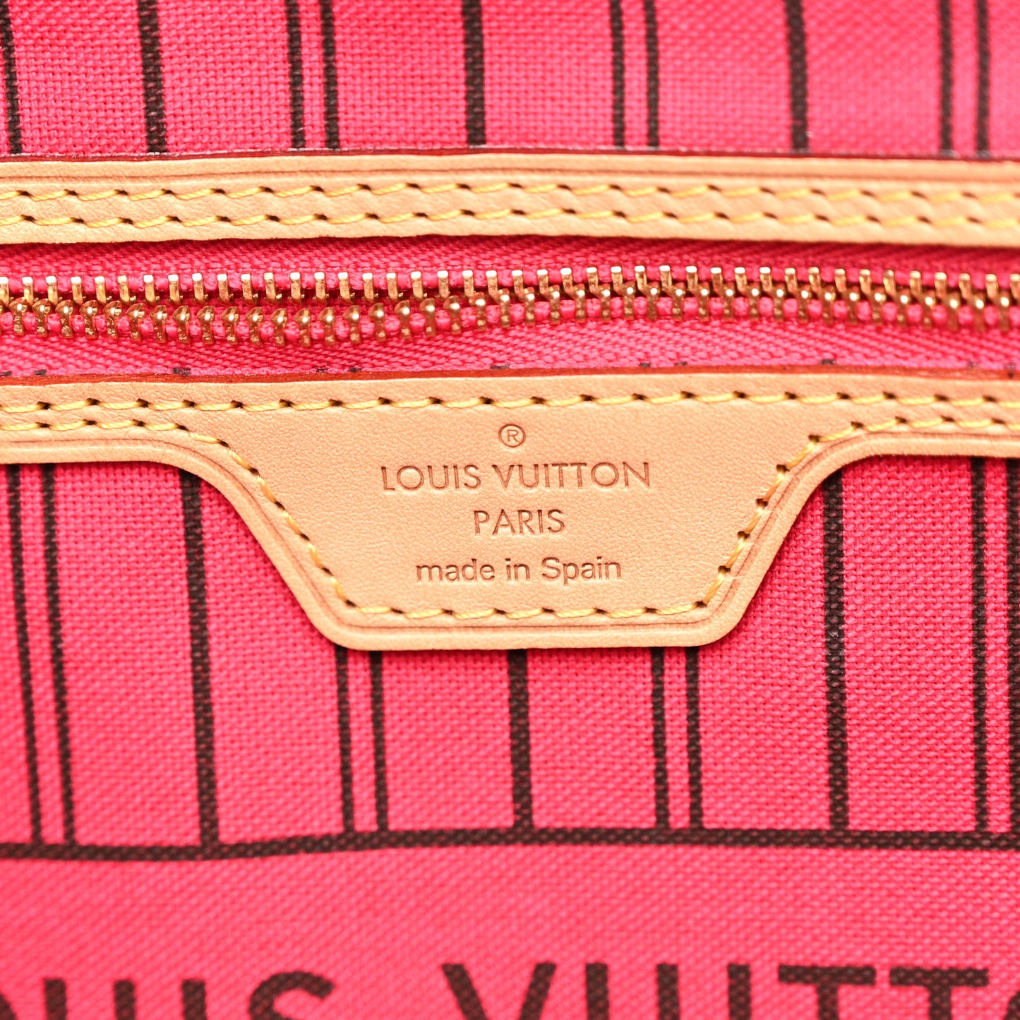 Monogram Bay Neverfull MM Rose Ballerine Poppy