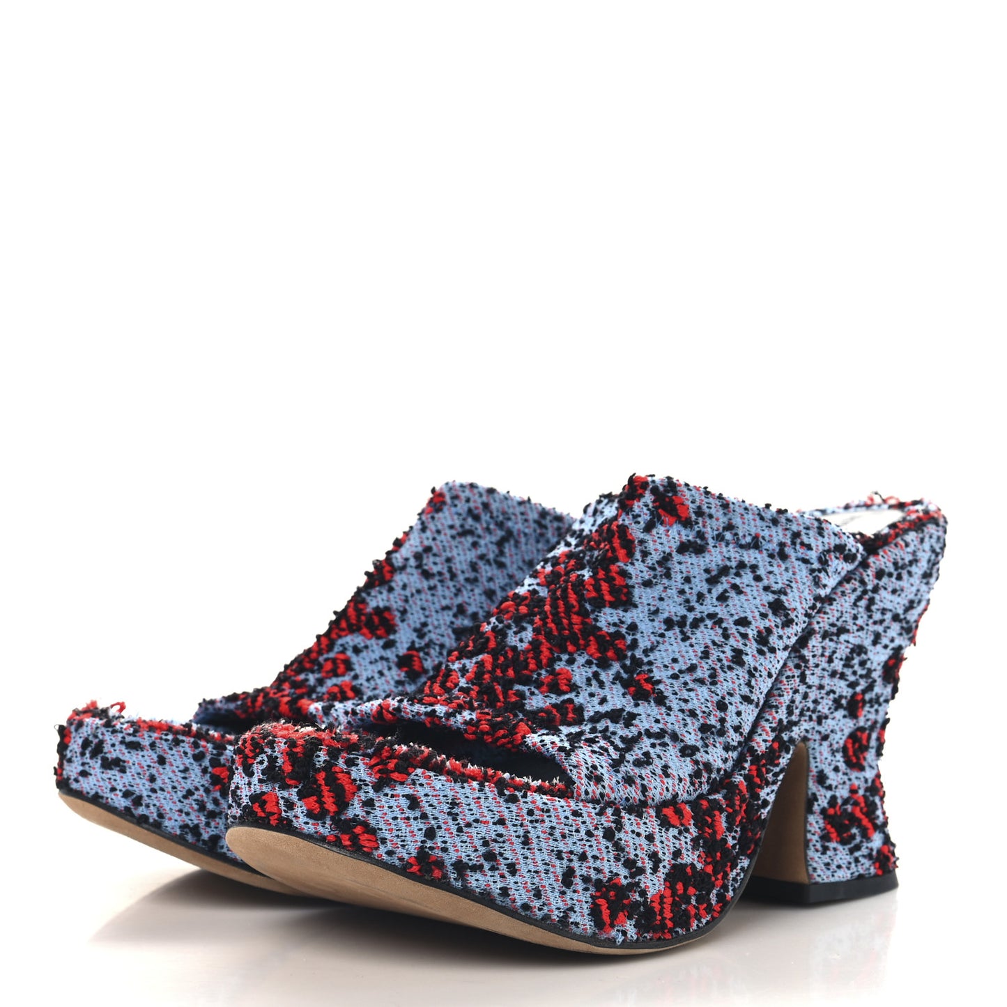 Boucle Slide Platform 115 Wedge Sandals 41 Red Blue