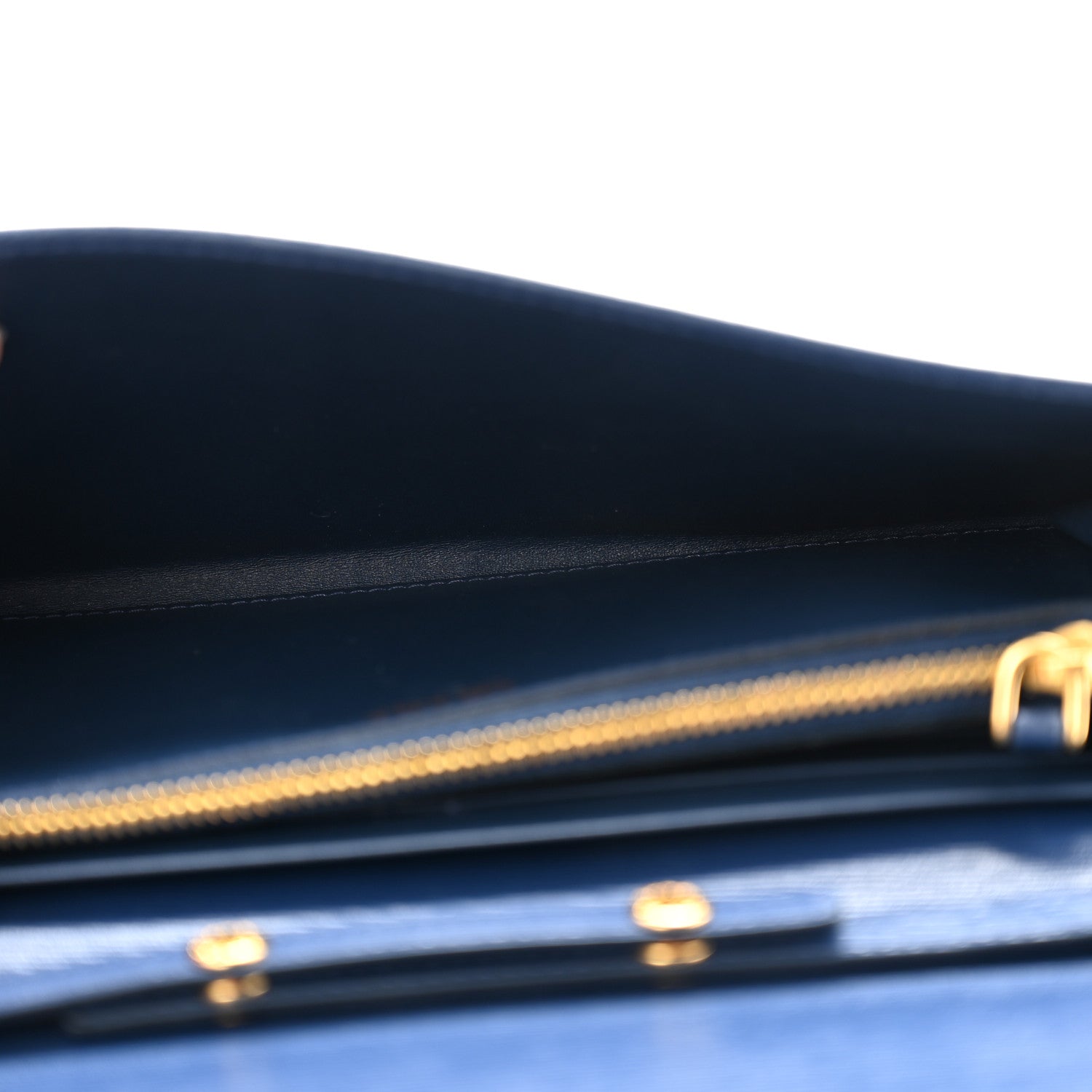 Prada Vitello Move Metal Oro Chain Wallet Bluette 5 of 11