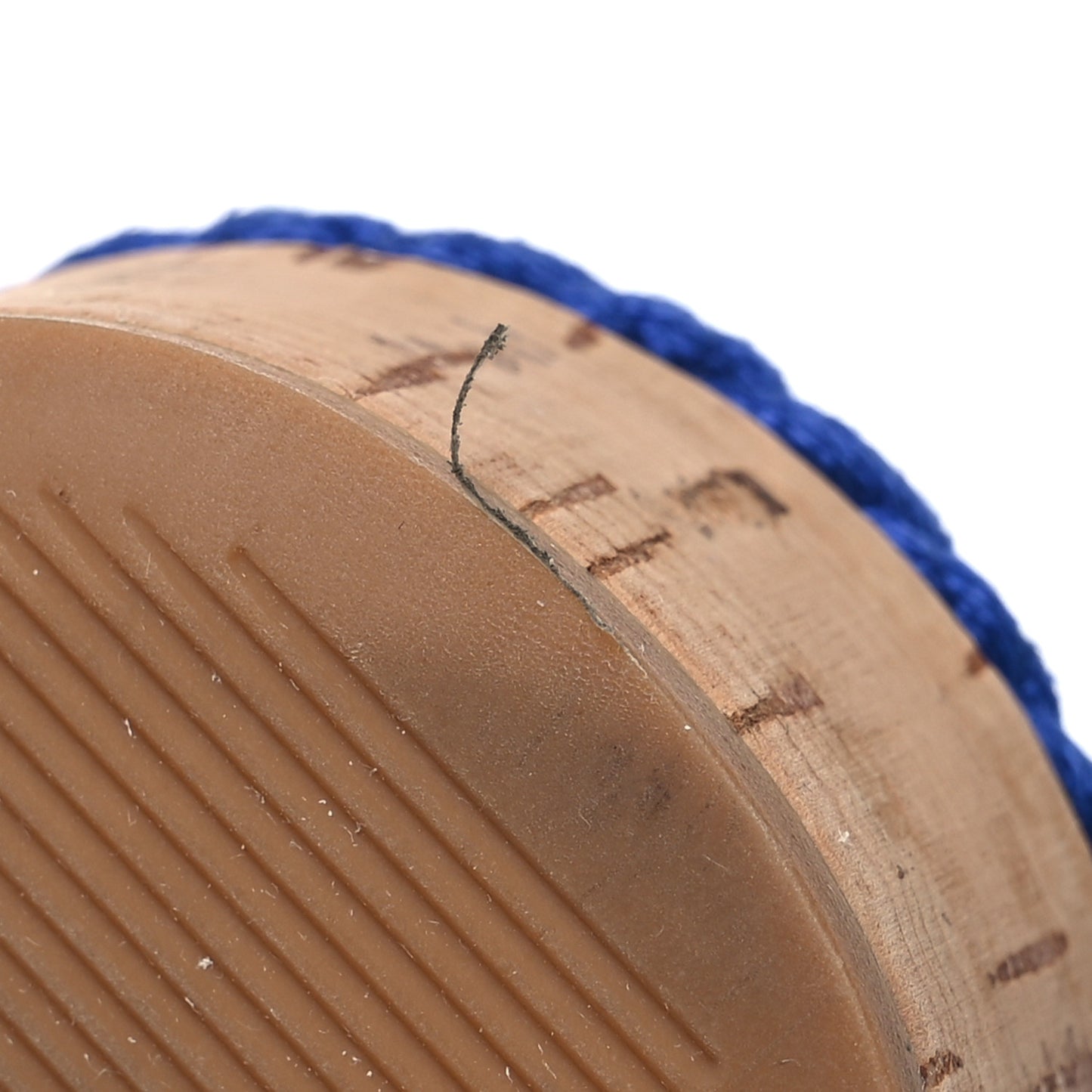Cord Lambskin Quilted Logo Sandals 36 Blue
