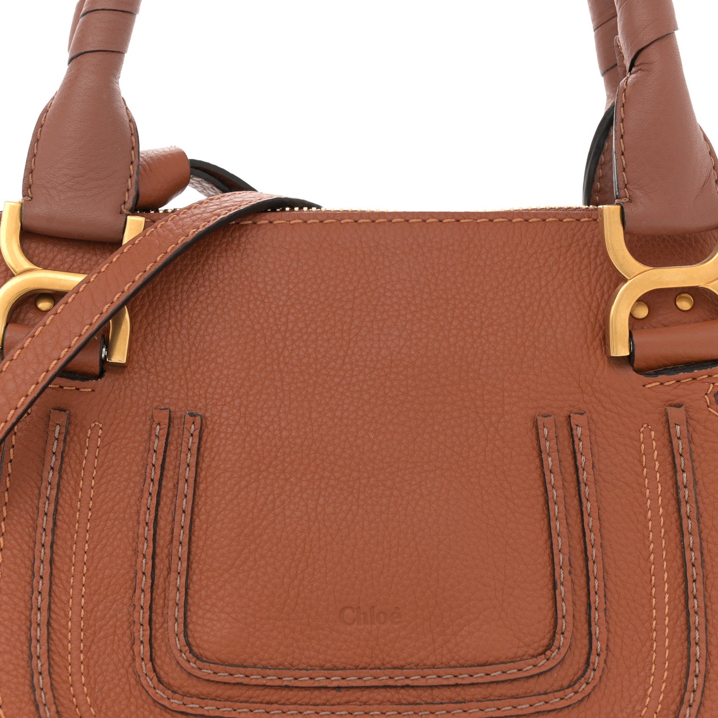 Calfskin Small Marcie Satchel Tan