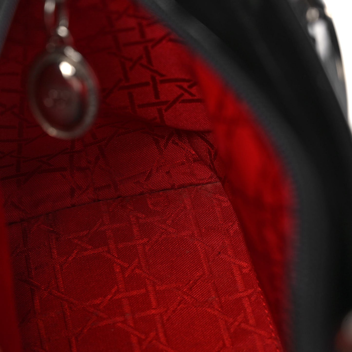 Glazed Calfskin Medium Lady Dior Black