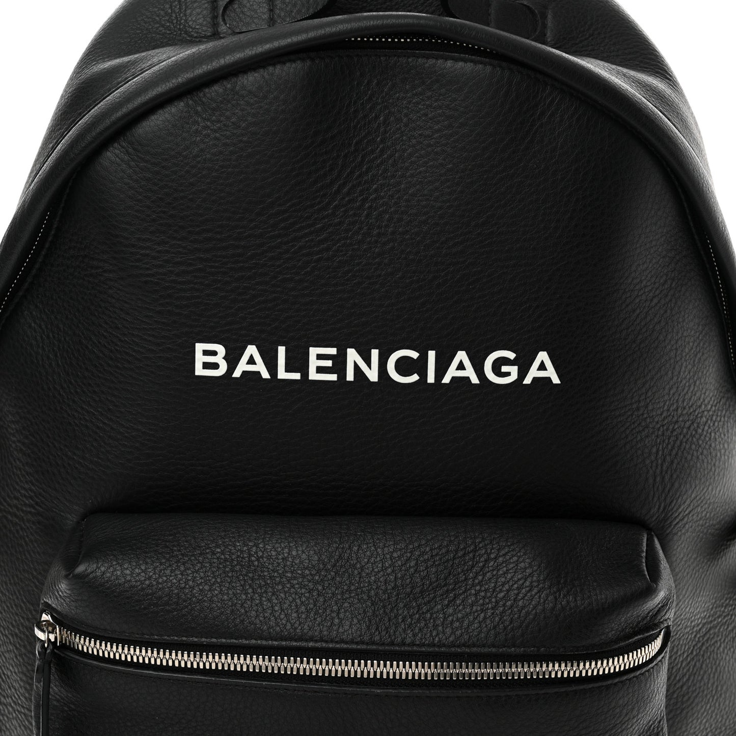 Calfskin Logo Small Everyday Backpack Black White