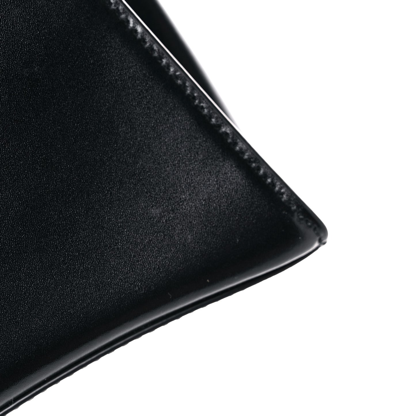Shiny Box Calfskin Hourglass Top Handle Bag XS Black