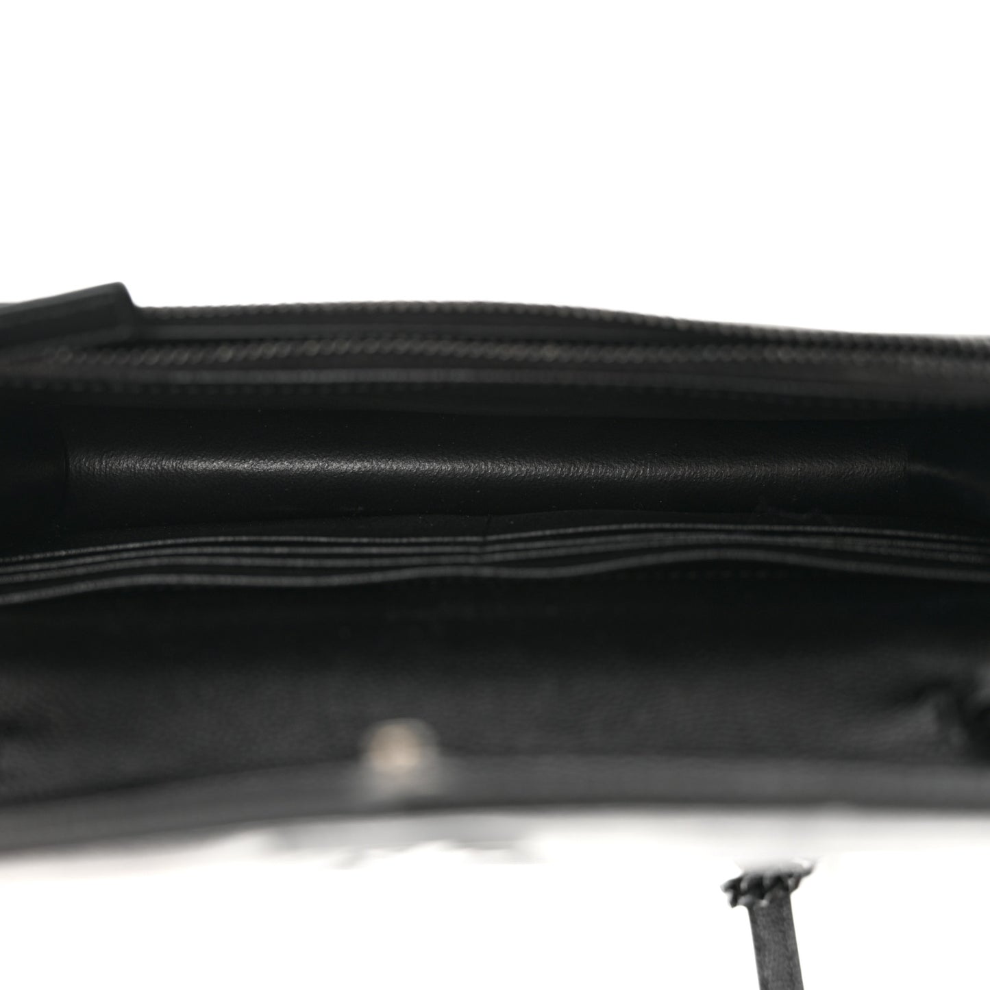 Grain De Poudre Matelasse Chevron Monogram Monochrome Envelope Chain Wallet Black