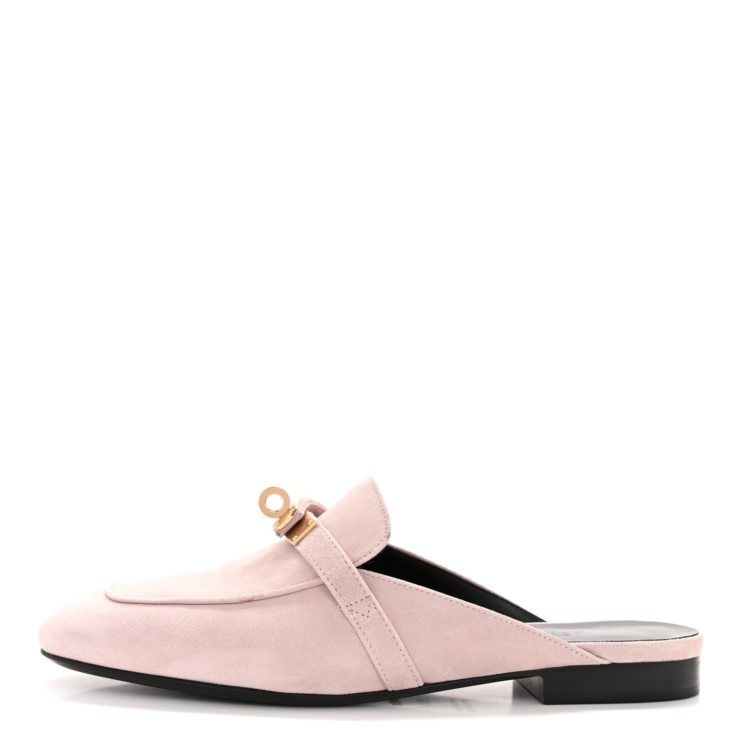 Hermes Suede Goatskin Oz Mules 35.5 Rose Porcelaine 1775277