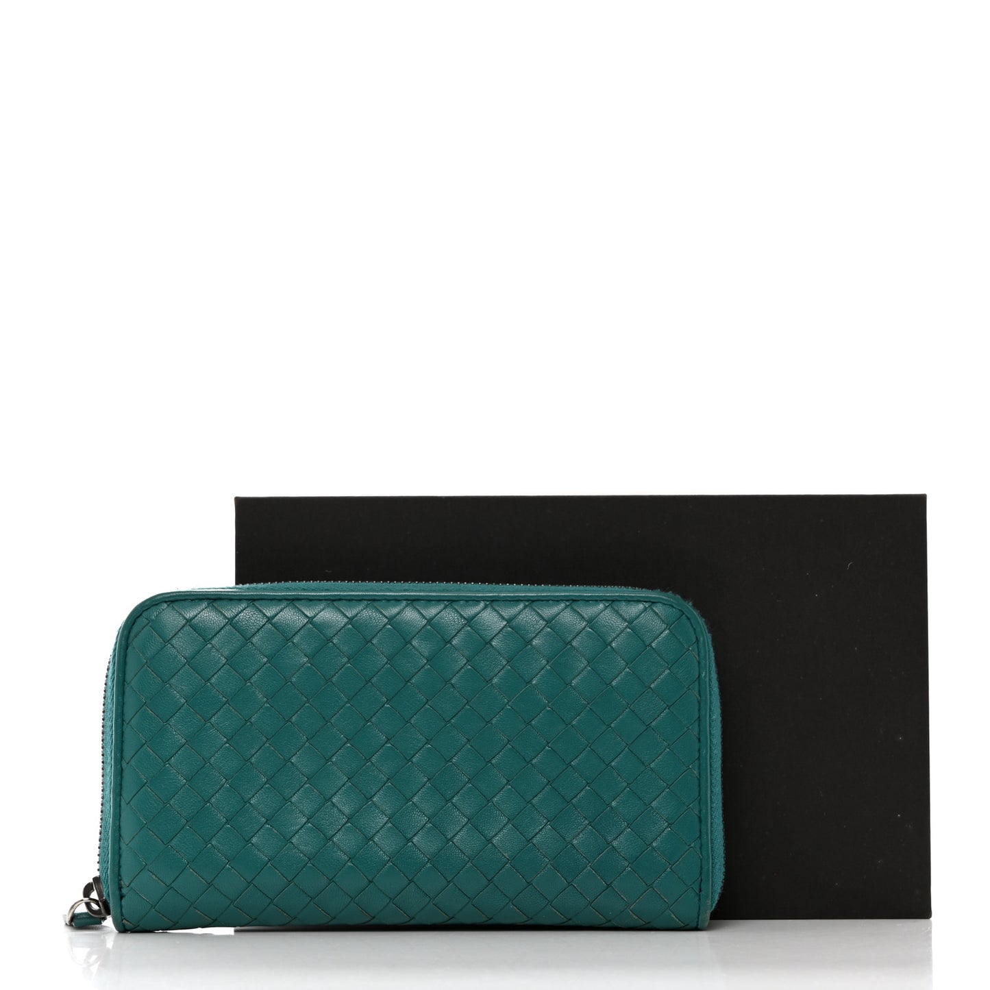 Nappa Intrecciato Zip Around Wallet Mallard