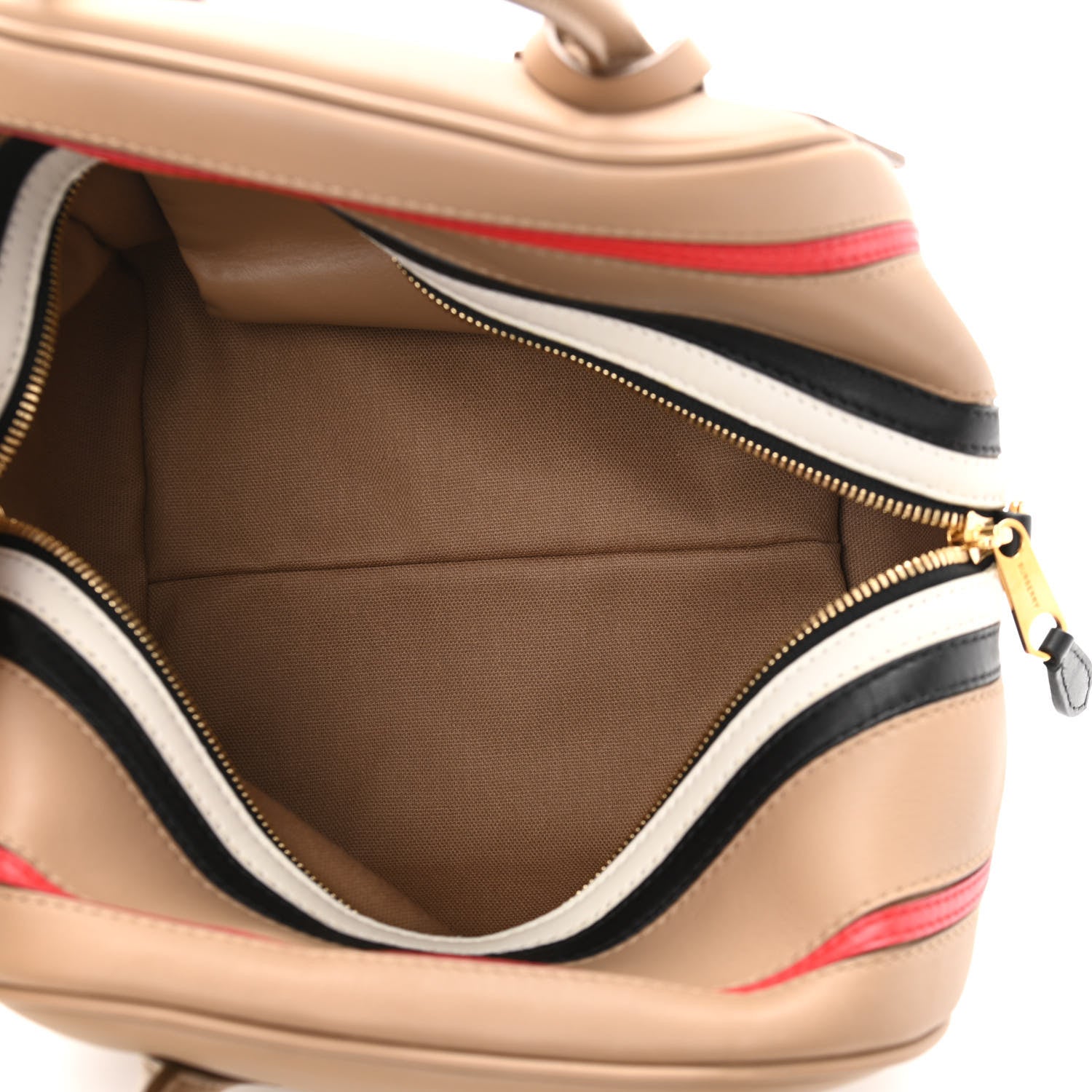 Burberry Smooth Calfskin Small Cube Bowling Bag Driftwood Bright Military Red 5 of 10