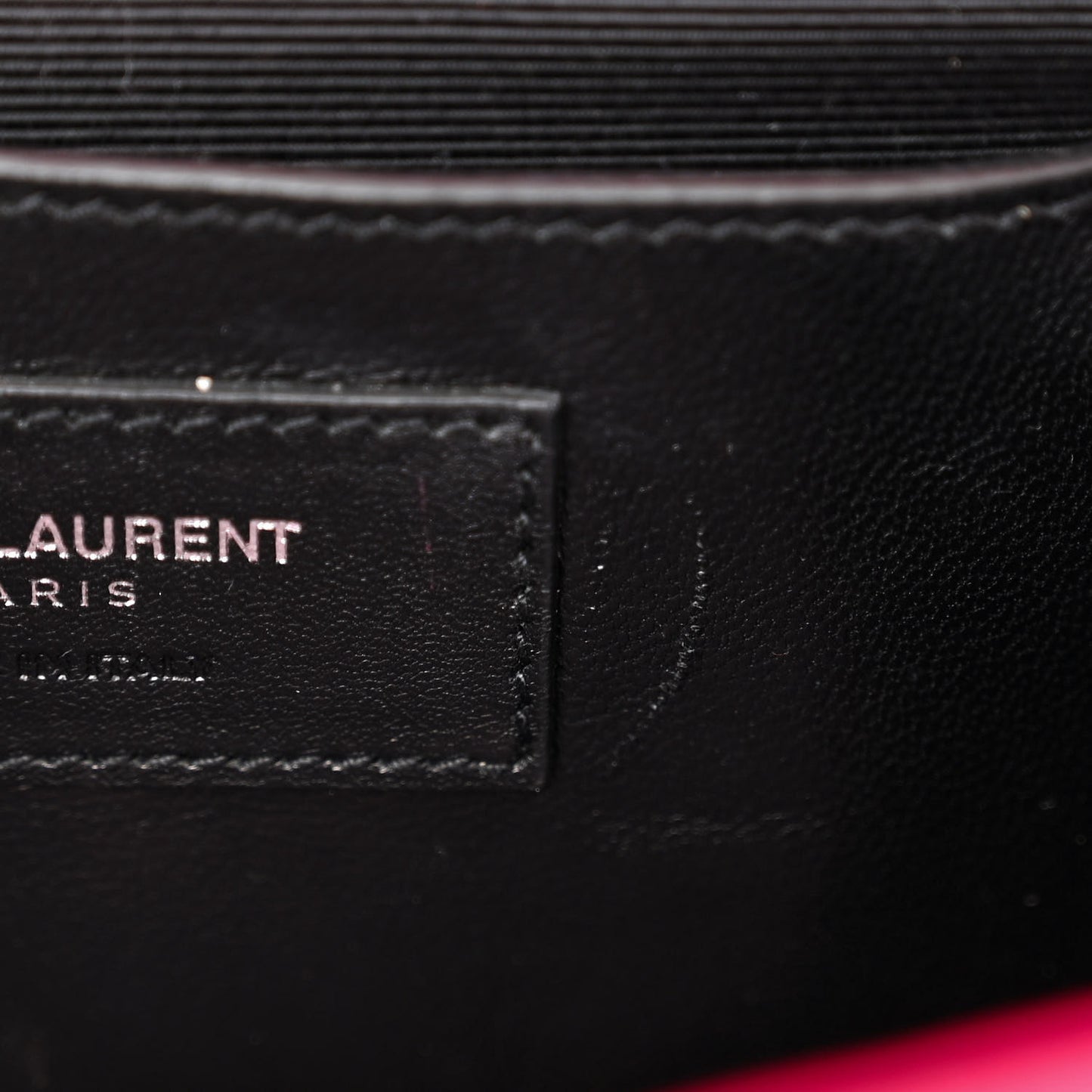 SAINT LAURENT Calfskin Crocodile Embossed Medium Classic Monogram Kate Tassel Satchel Fuchsia