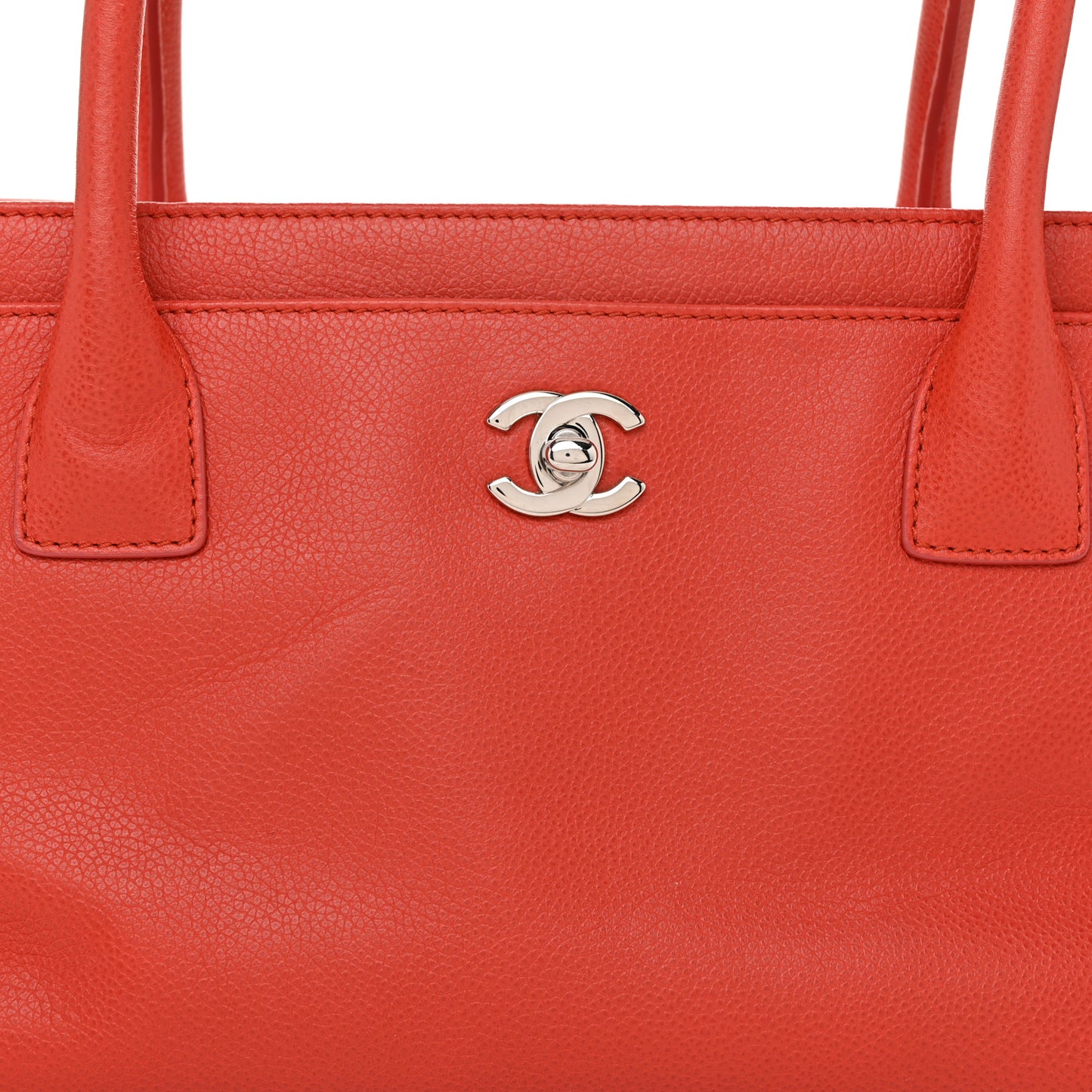 Calfskin Small Cerf Executive Shopper Tote Red