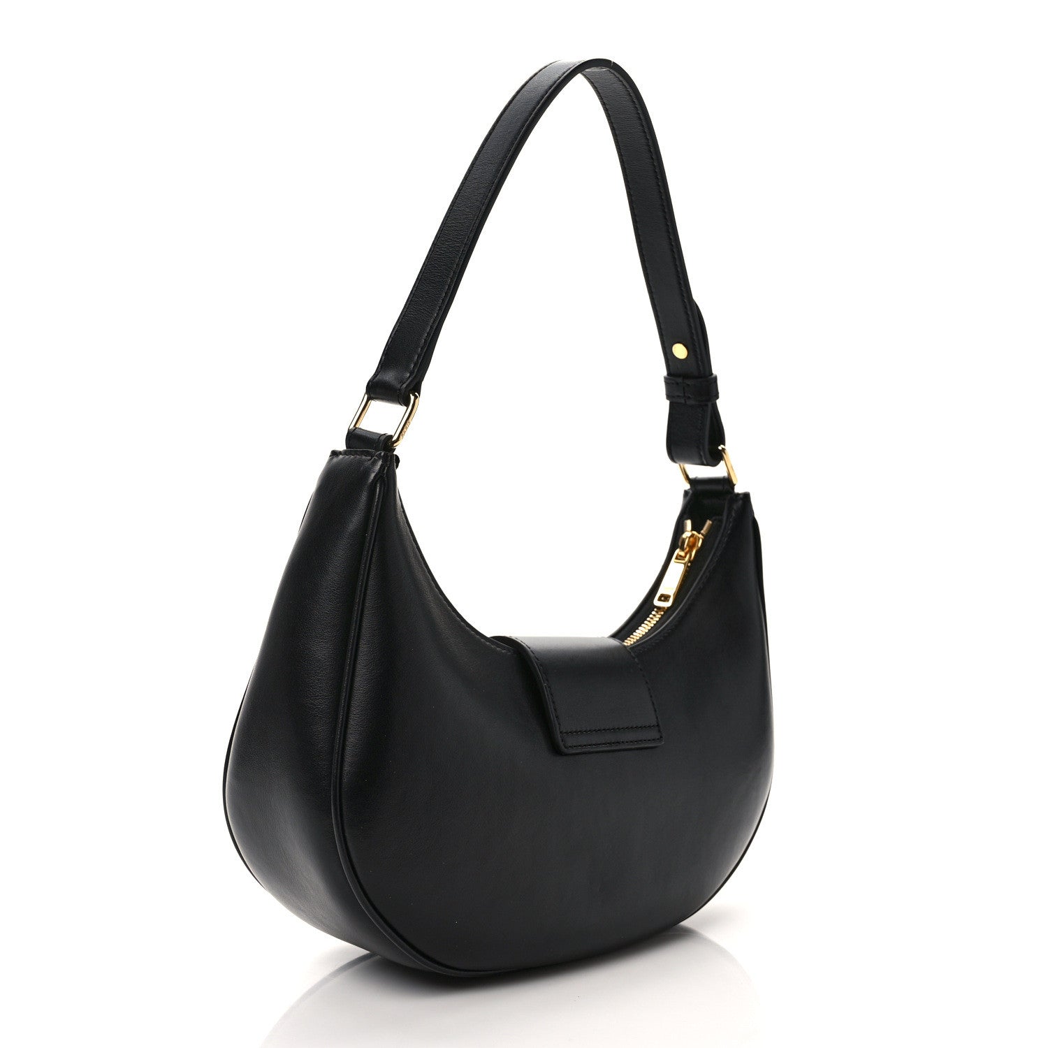 Celine Smooth Calfskin Medium Strap Ava Triomphe Shoulder Bag Black 3 of 9