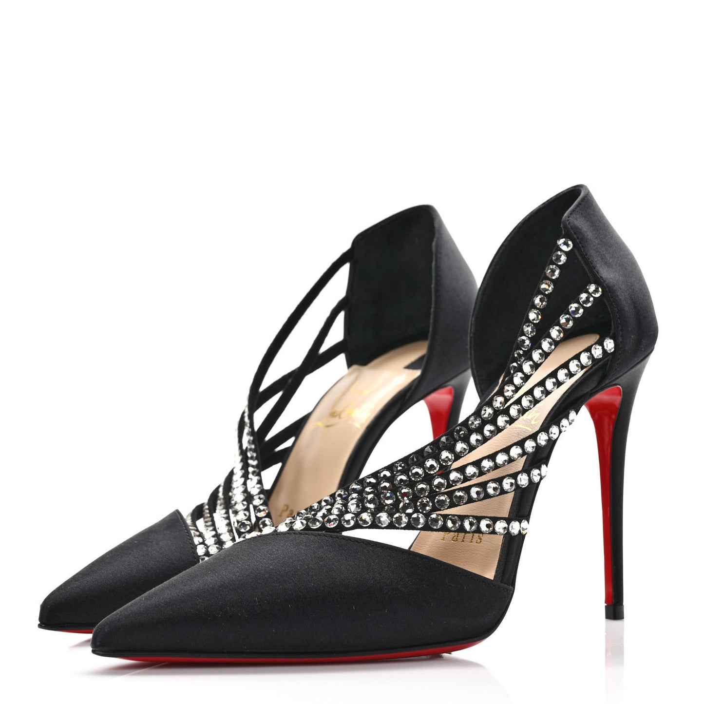 Crepe Satin Strass Antinorina 100 Pumps 36 Black