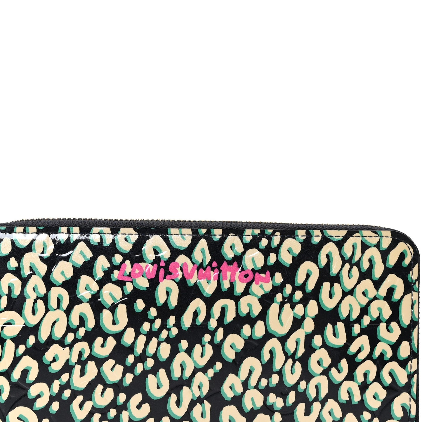 Vernis Leopard Zippy Wallet Blue Infini